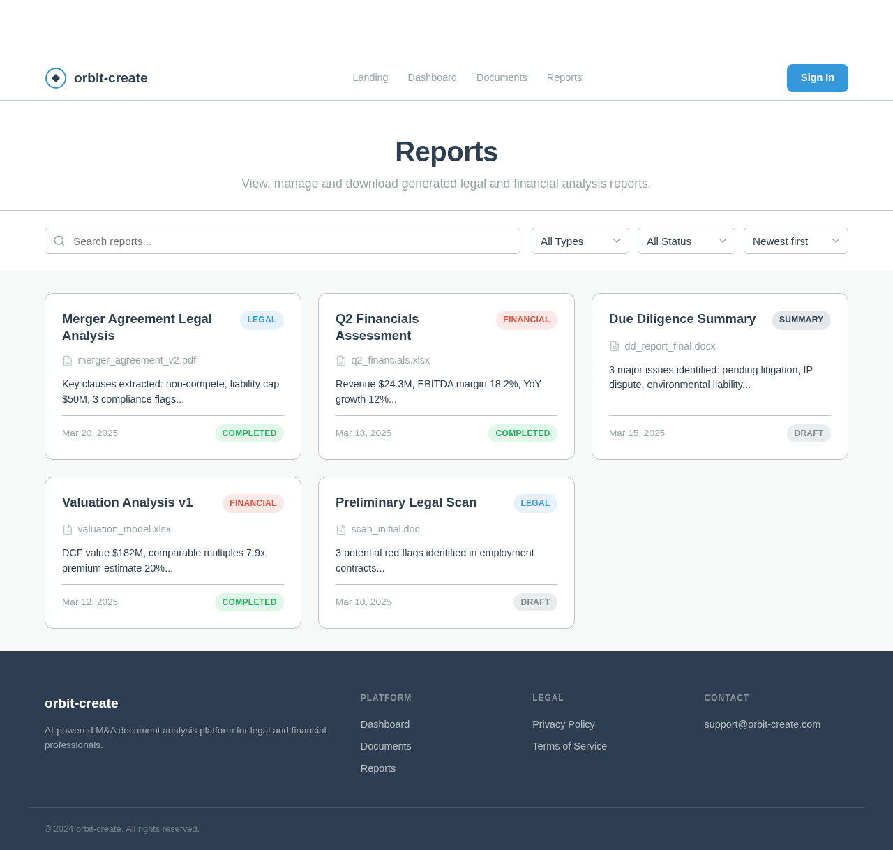 Reports design preview