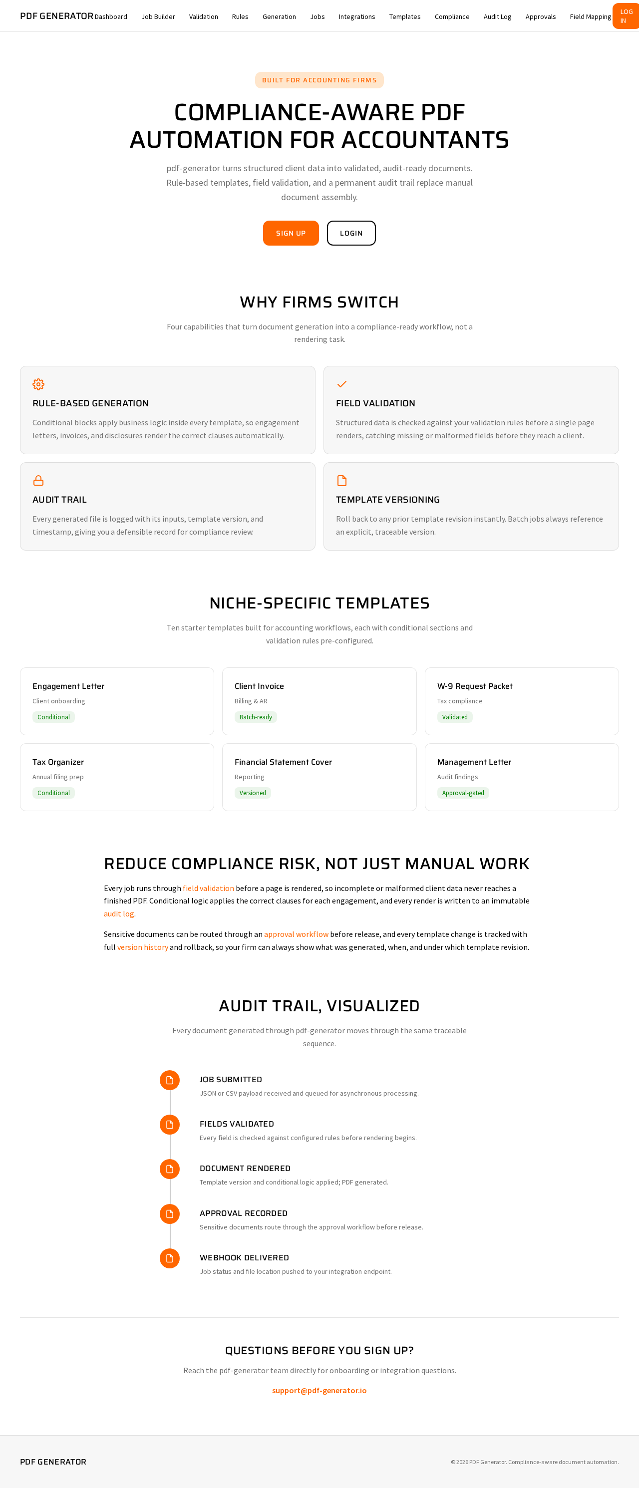 Landing design preview