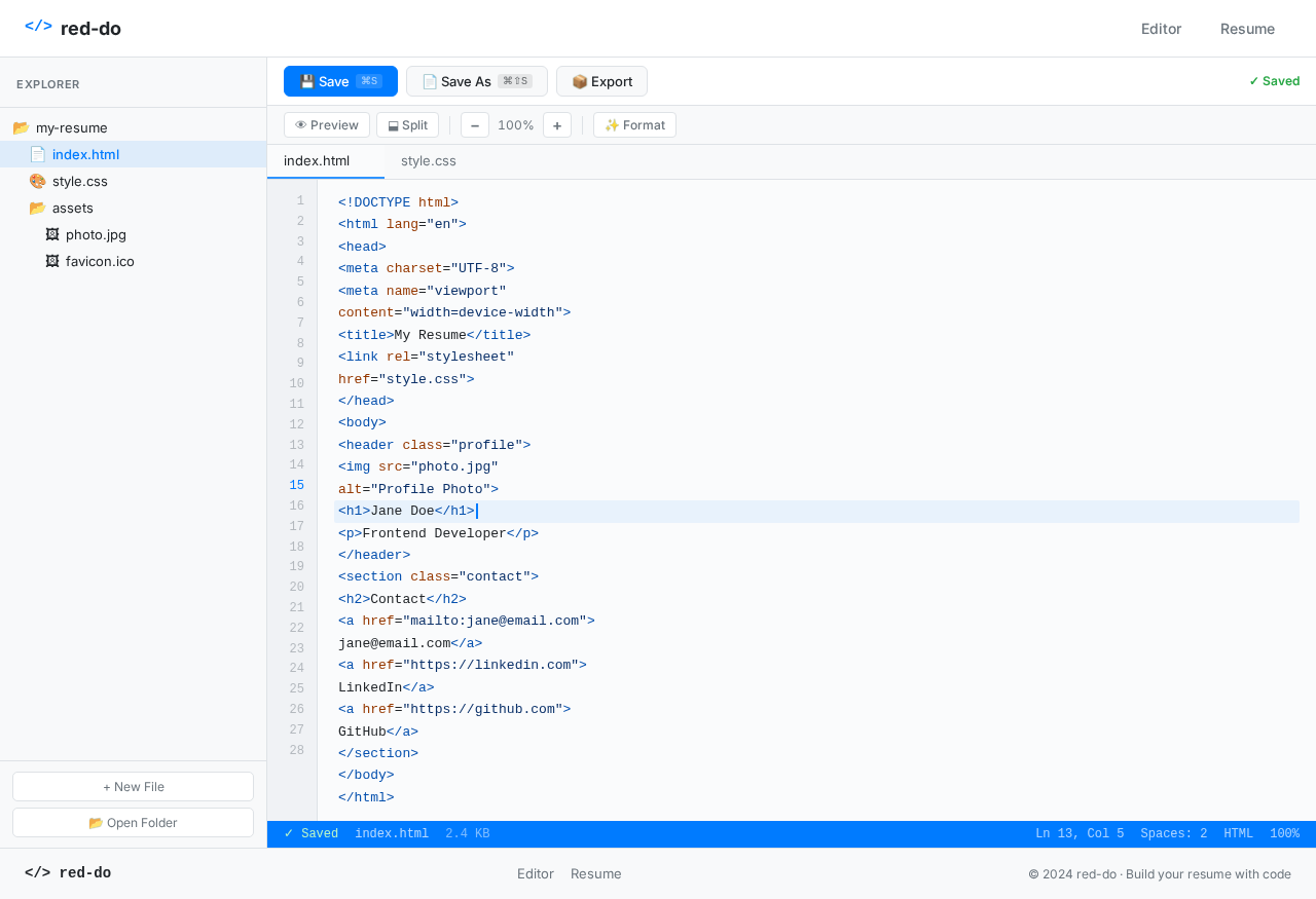 Editor design preview