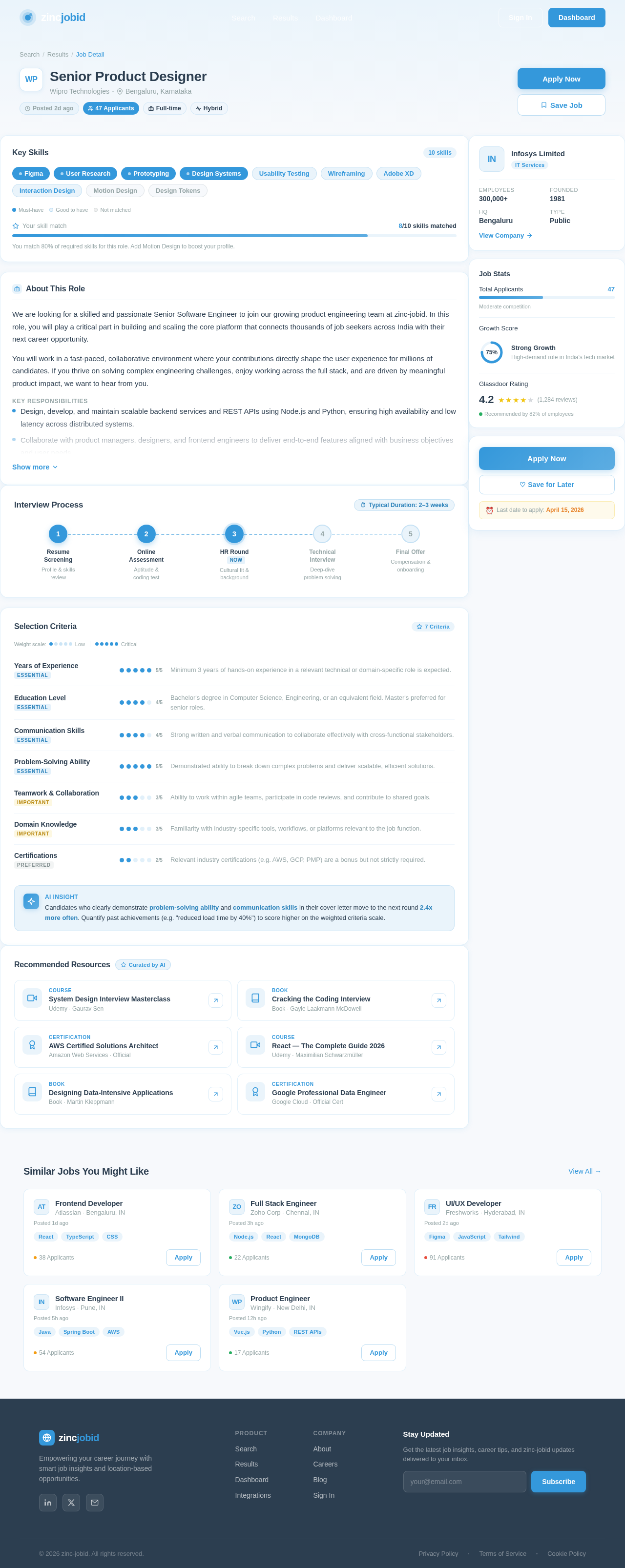 Job Detail design preview