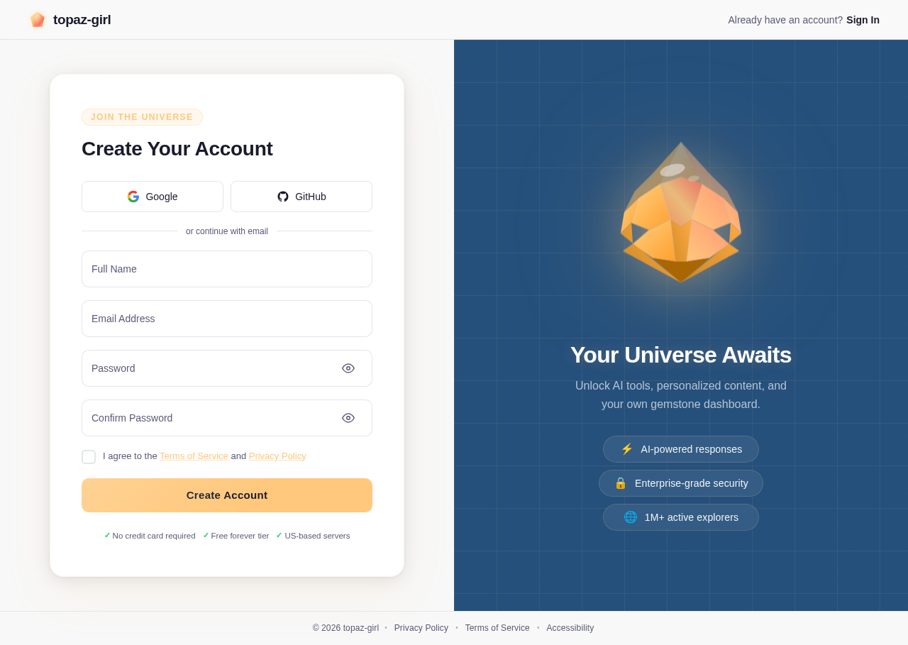 Signup design preview