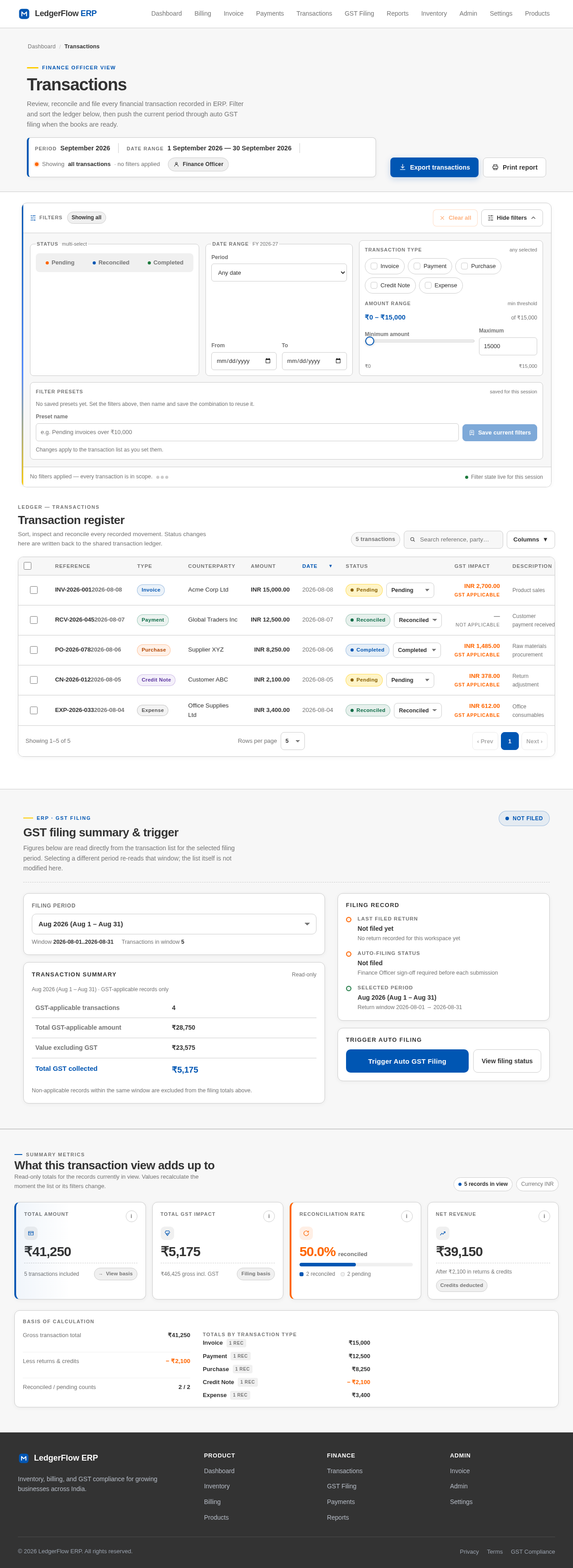 Transactions design preview