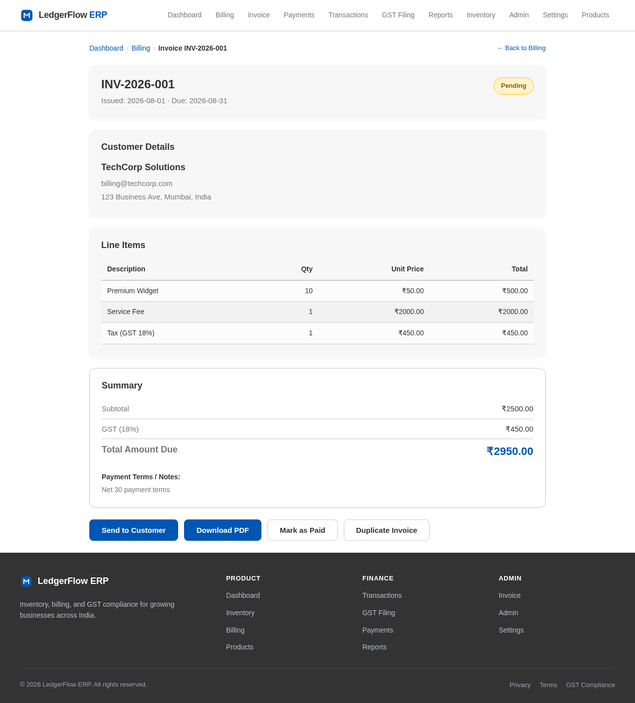 Invoice design preview