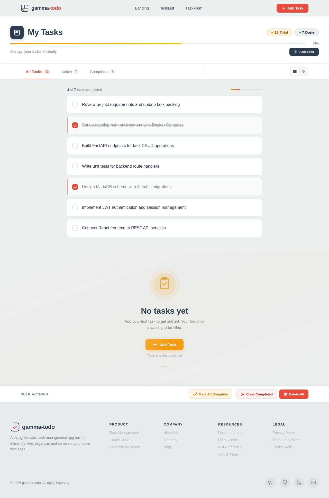 TaskList design preview
