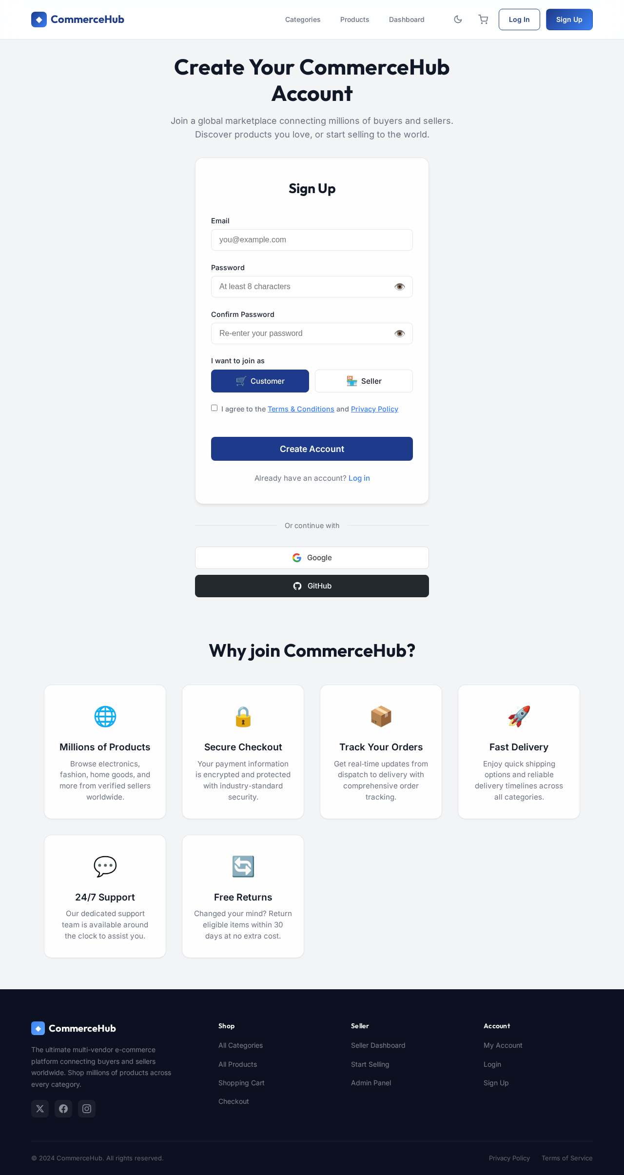 Signup design preview