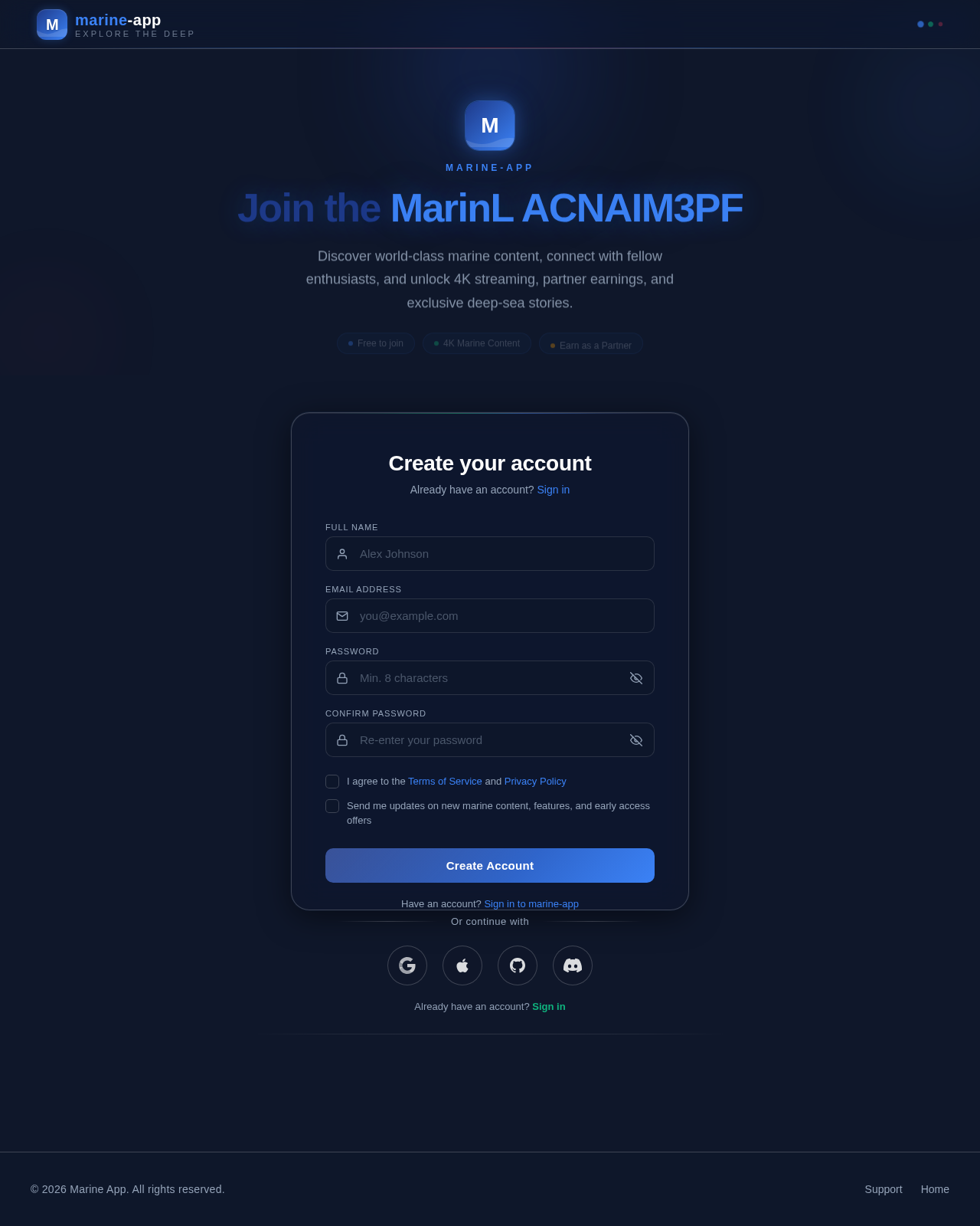 Signup design preview
