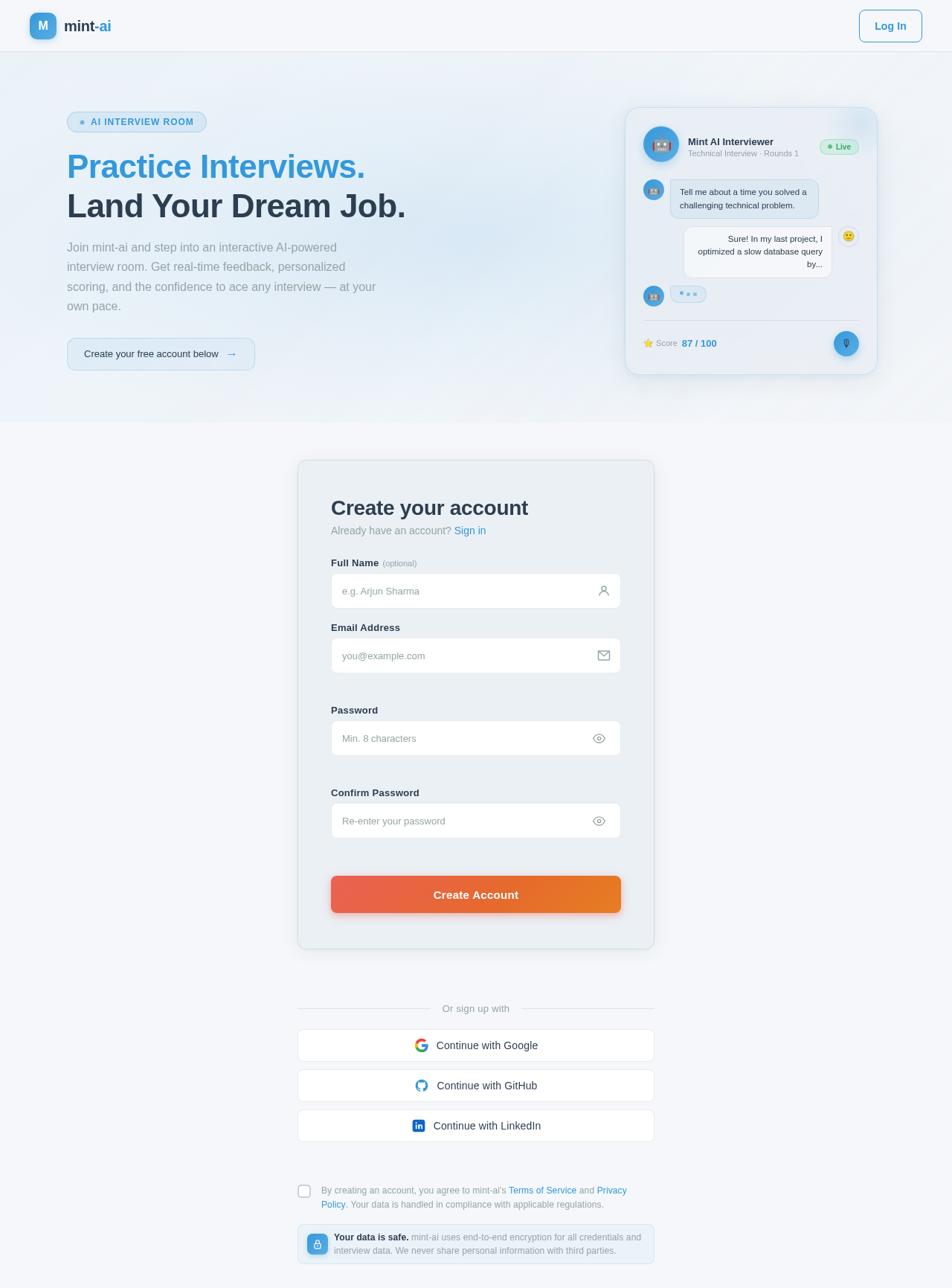 Signup design preview