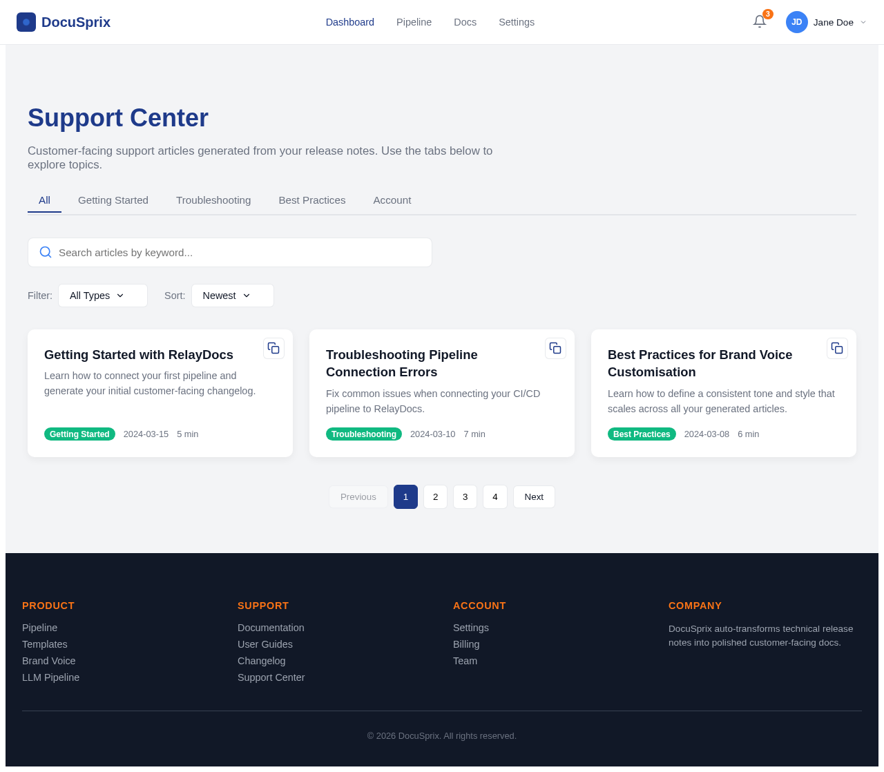 SupportCopy design preview