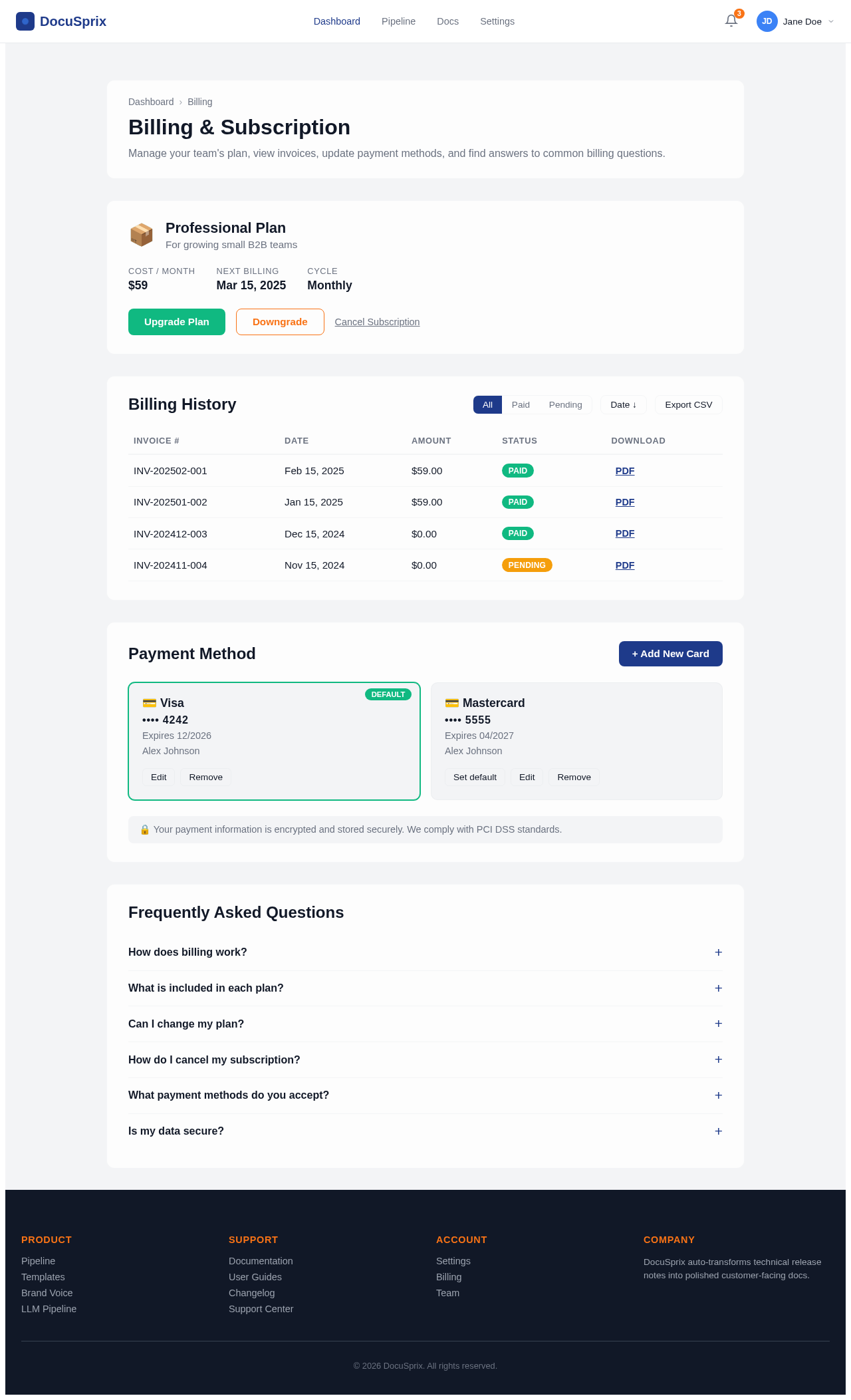Billing design preview