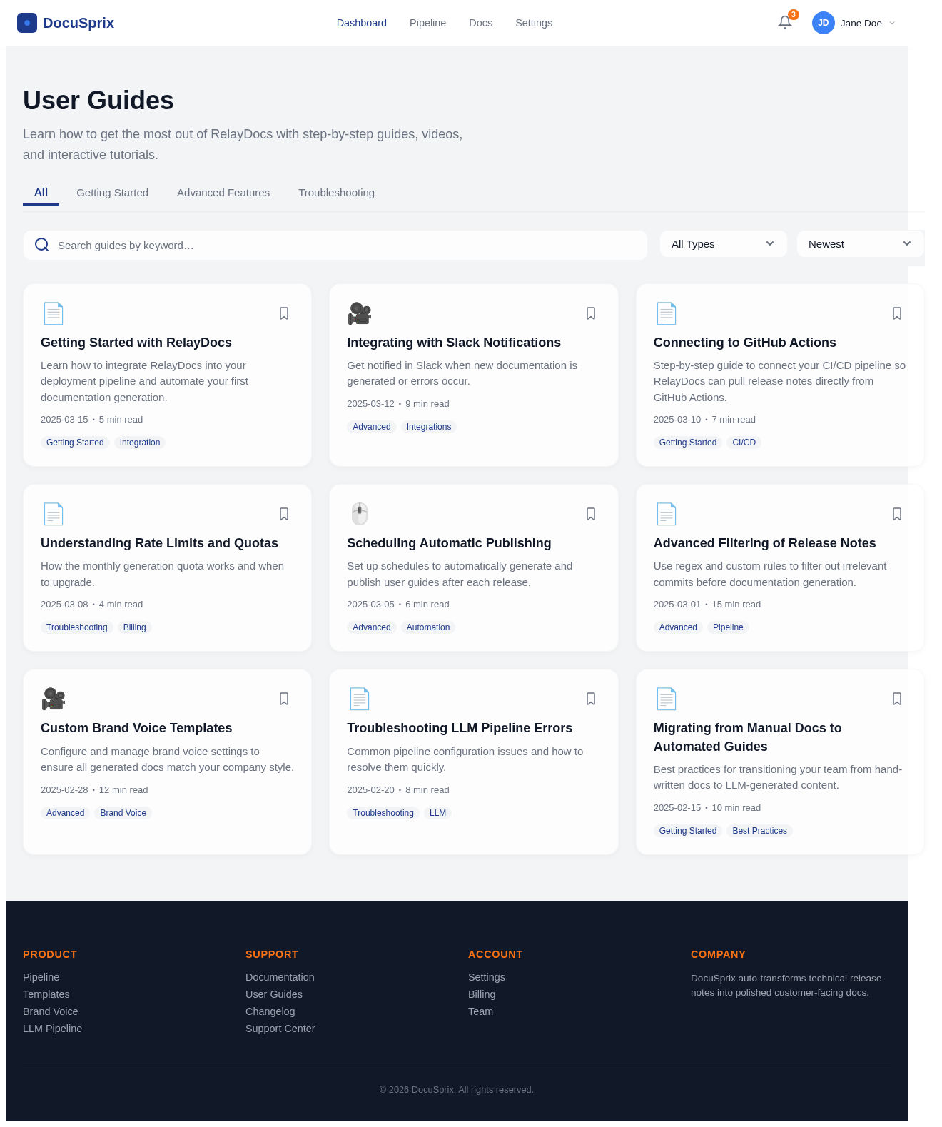 UserGuides design preview