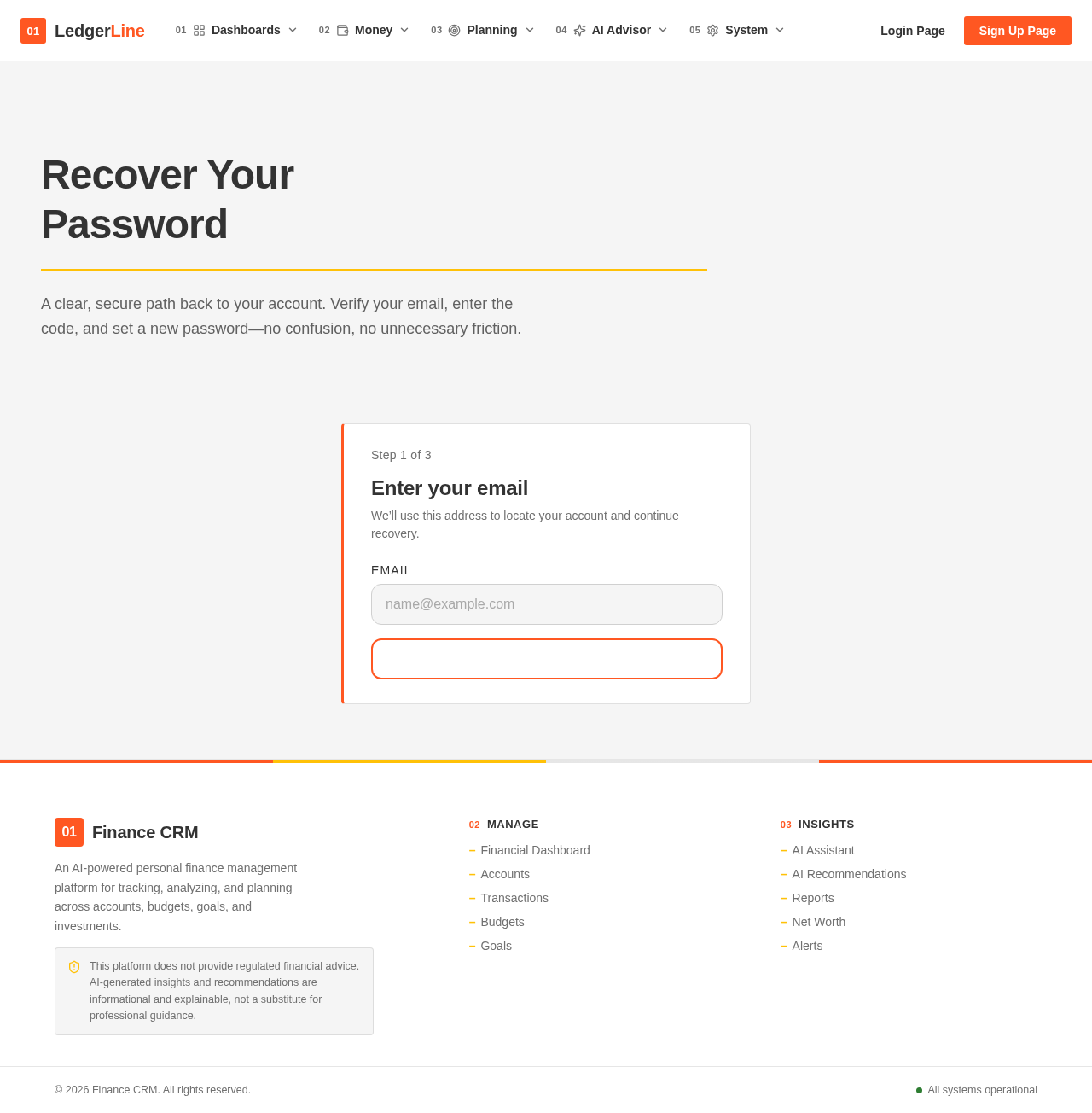 Forgot Password Page design preview