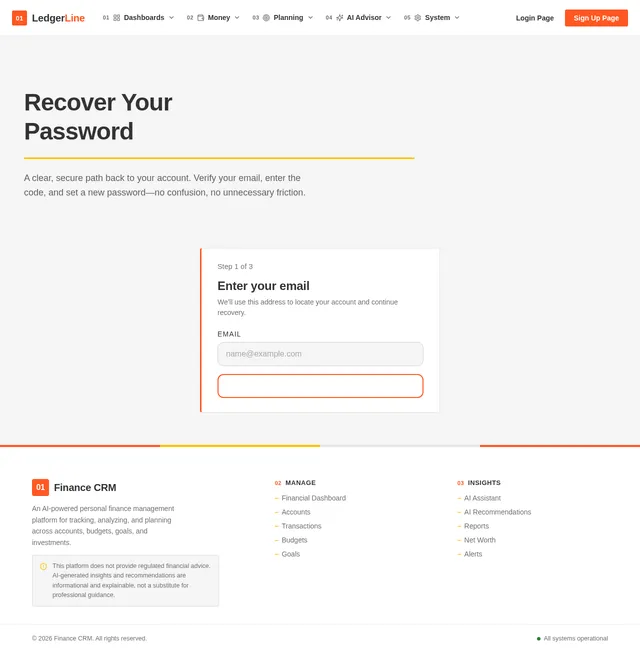 Forgot Password Page