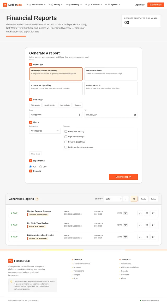Reports Page