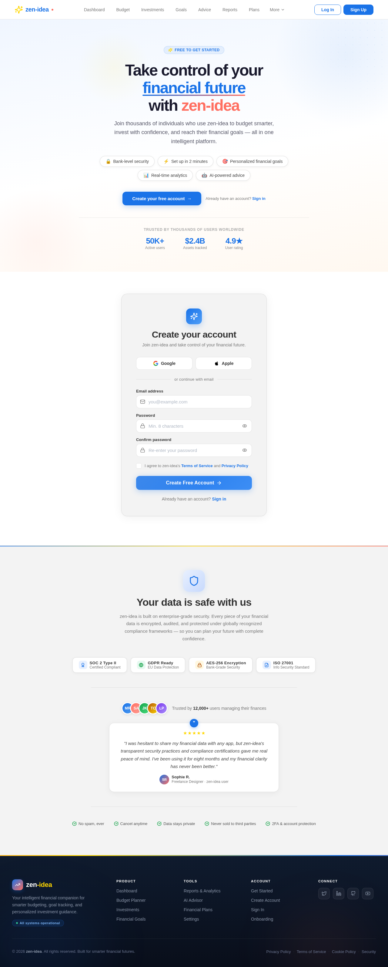 Signup design preview