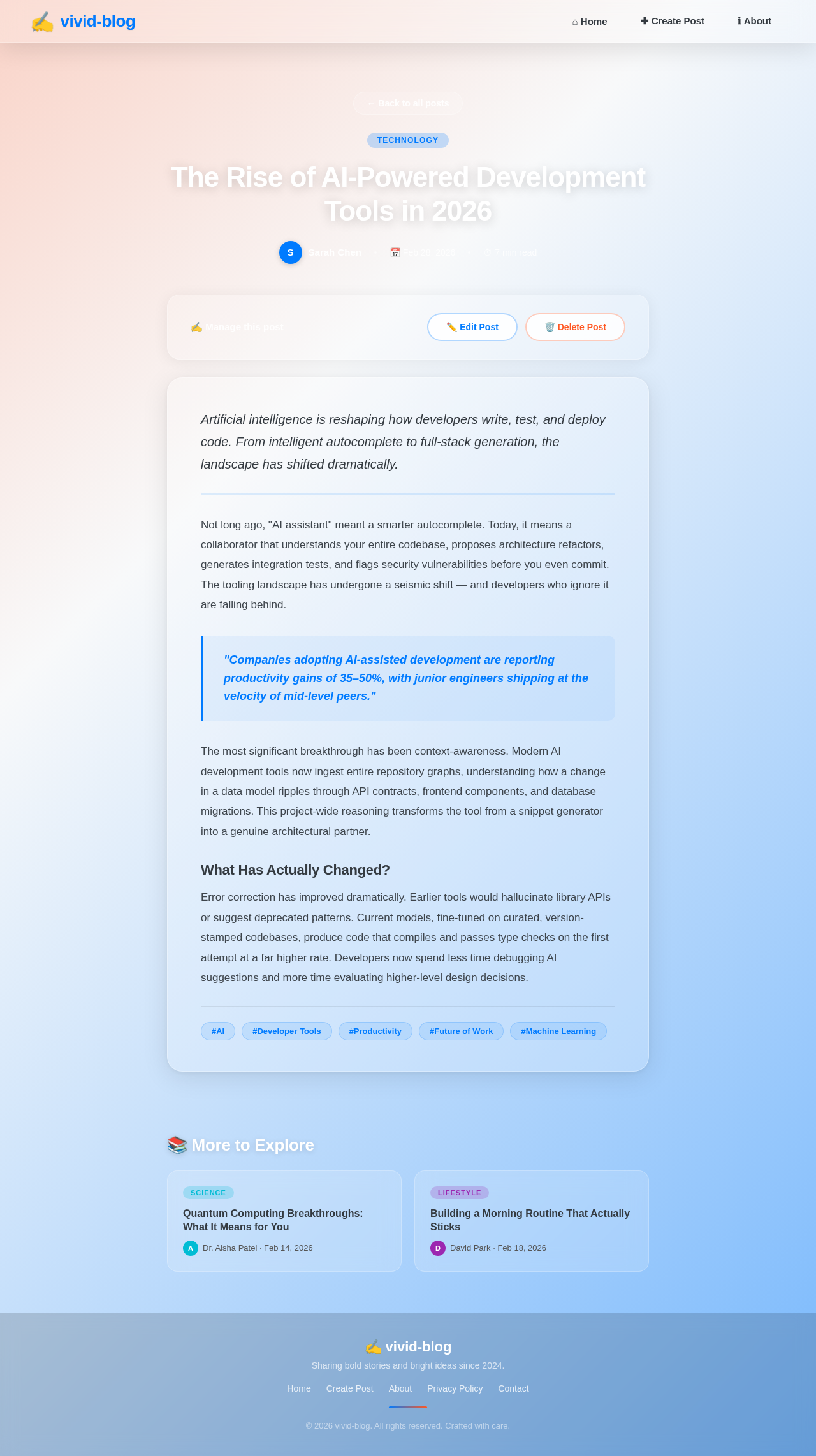 Post View design preview