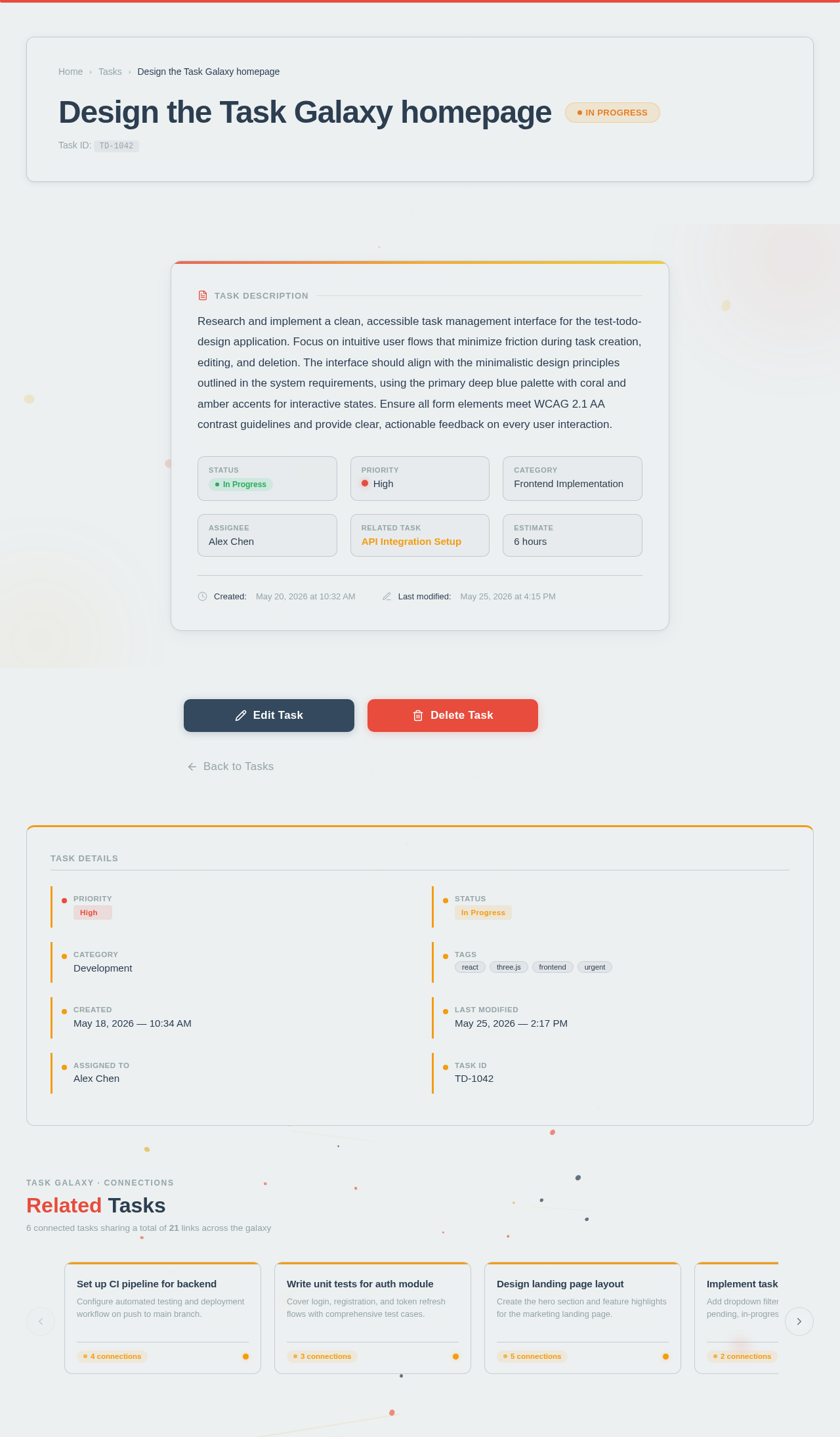 TaskCard design preview