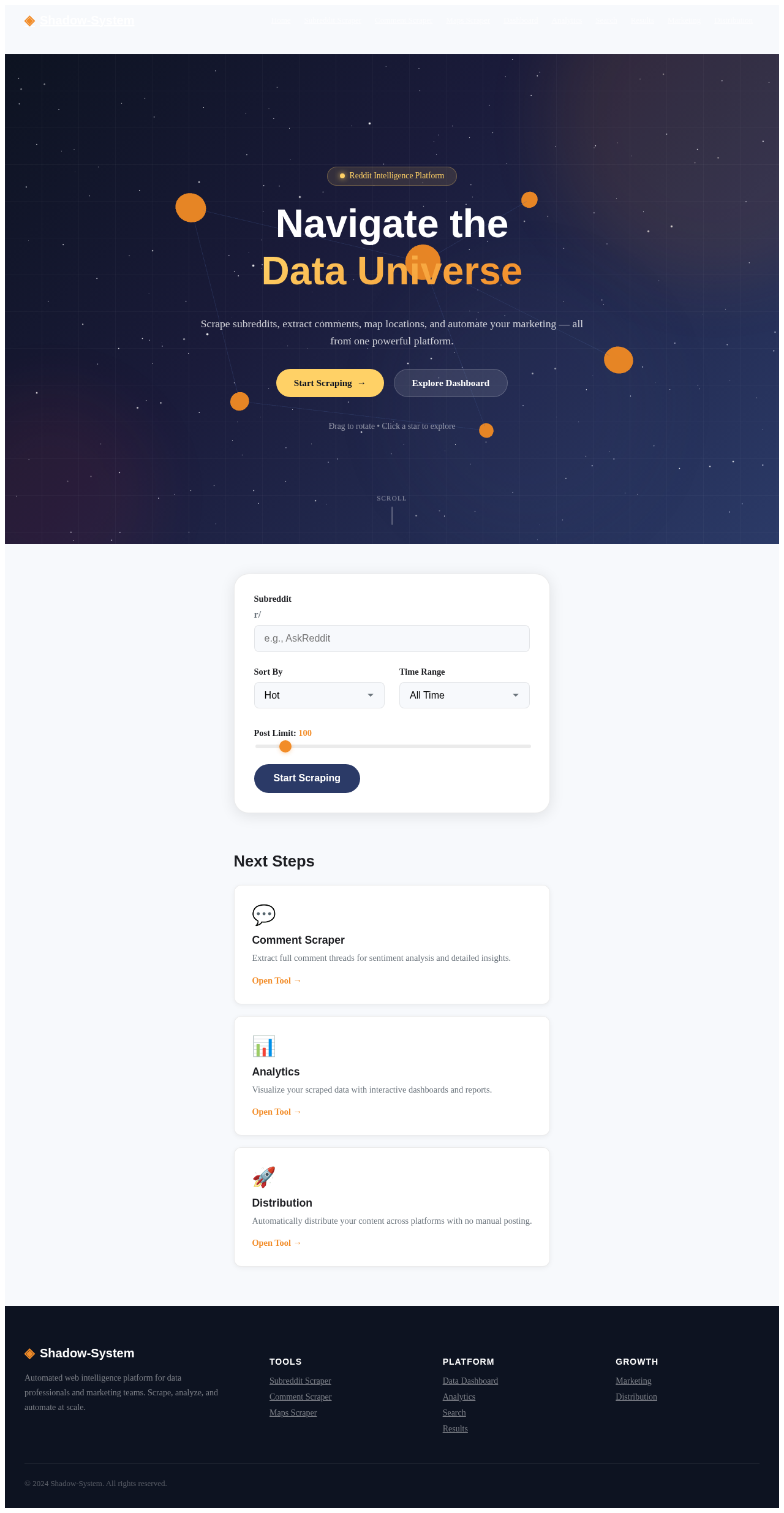 SubredditScraper design preview