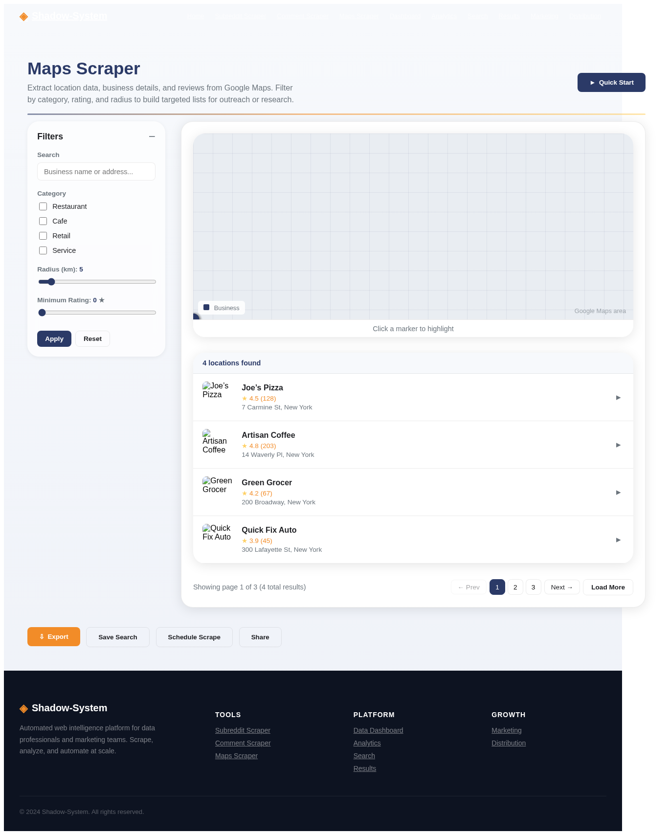 MapsScraper design preview