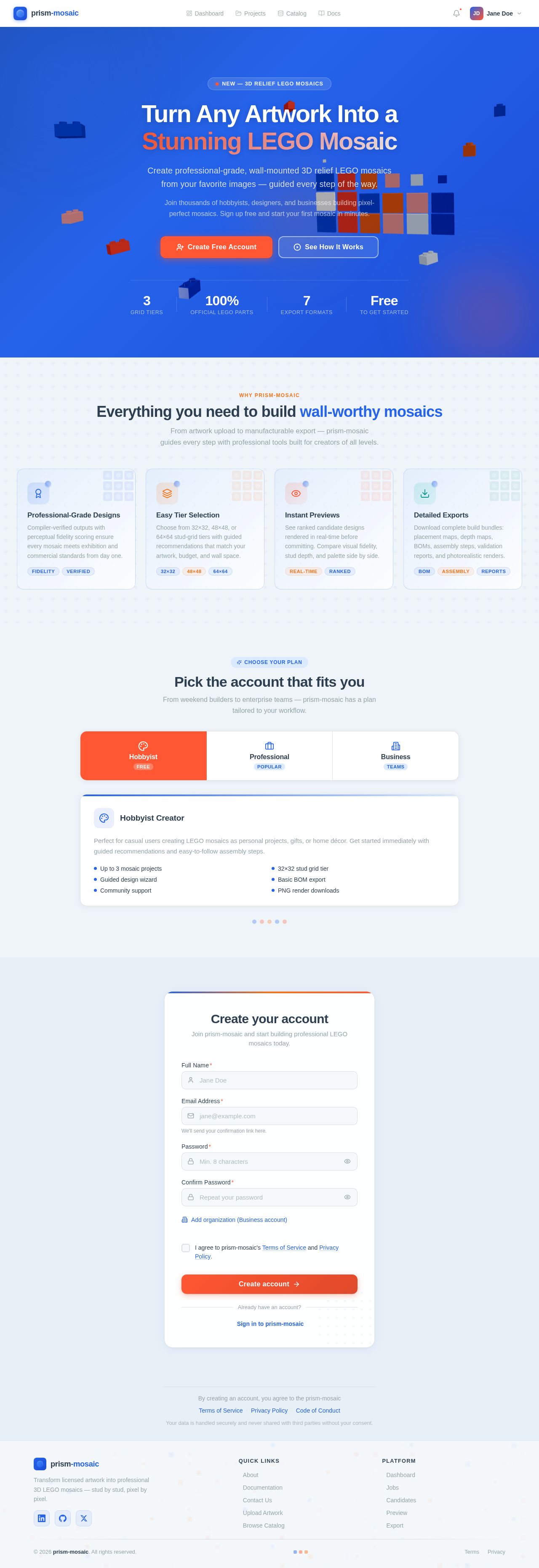 Signup design preview