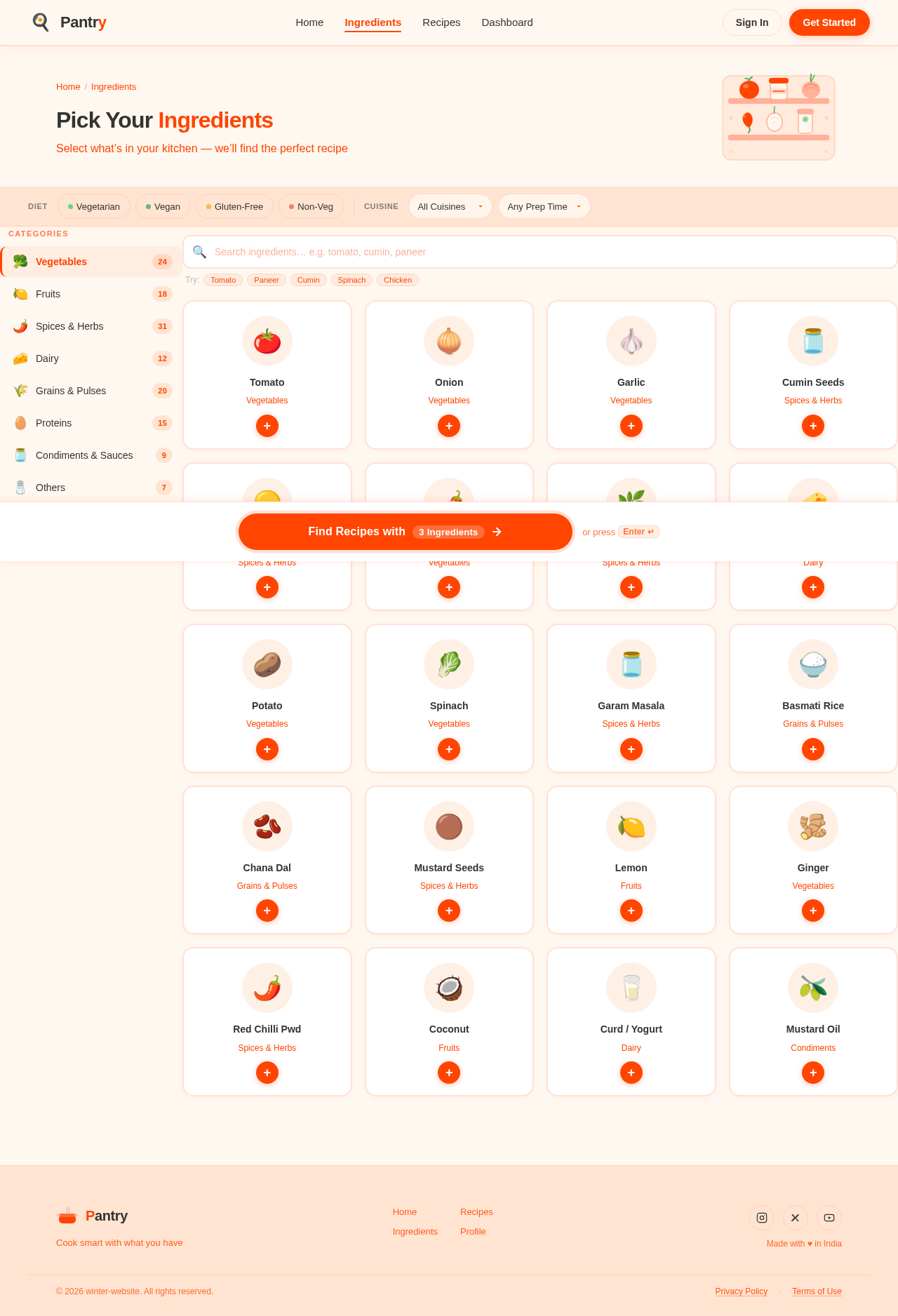 Ingredients design preview