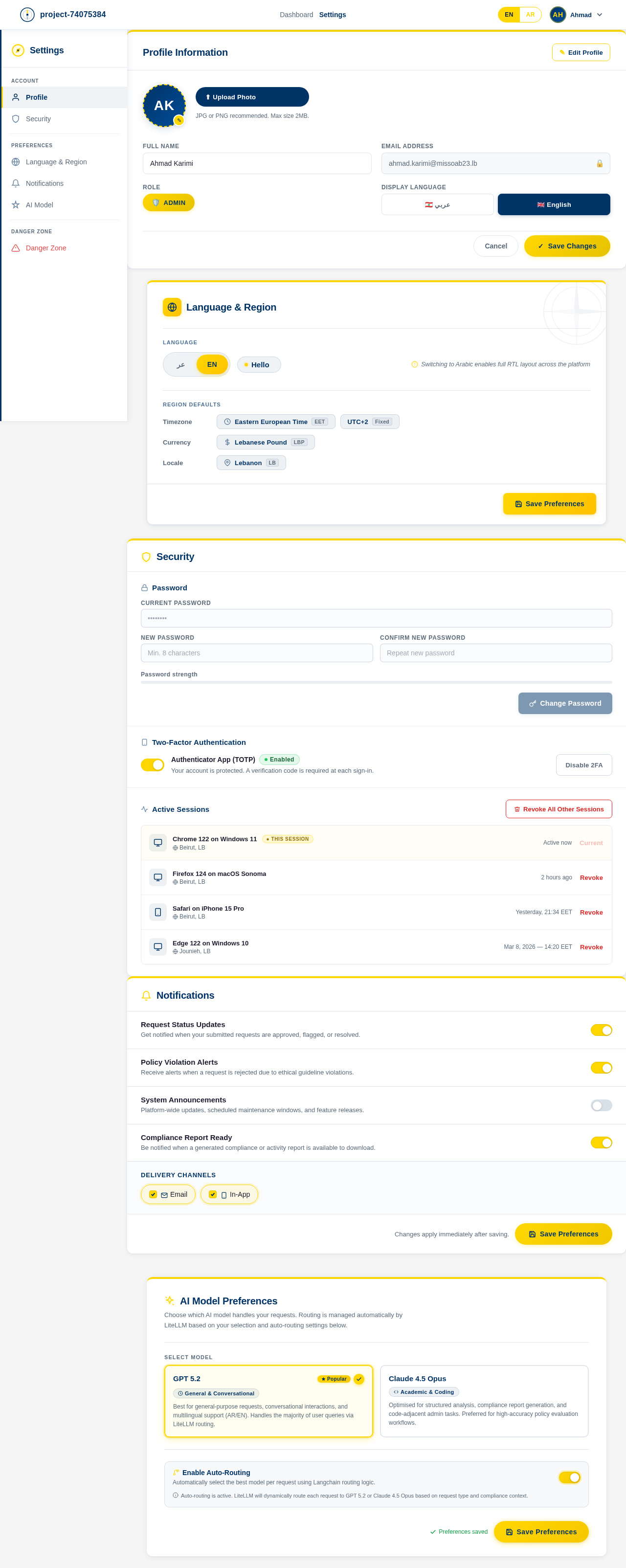 Settings design preview