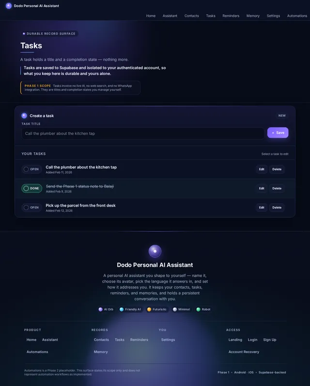 Tasks