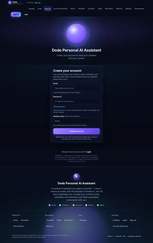 Sign Up
