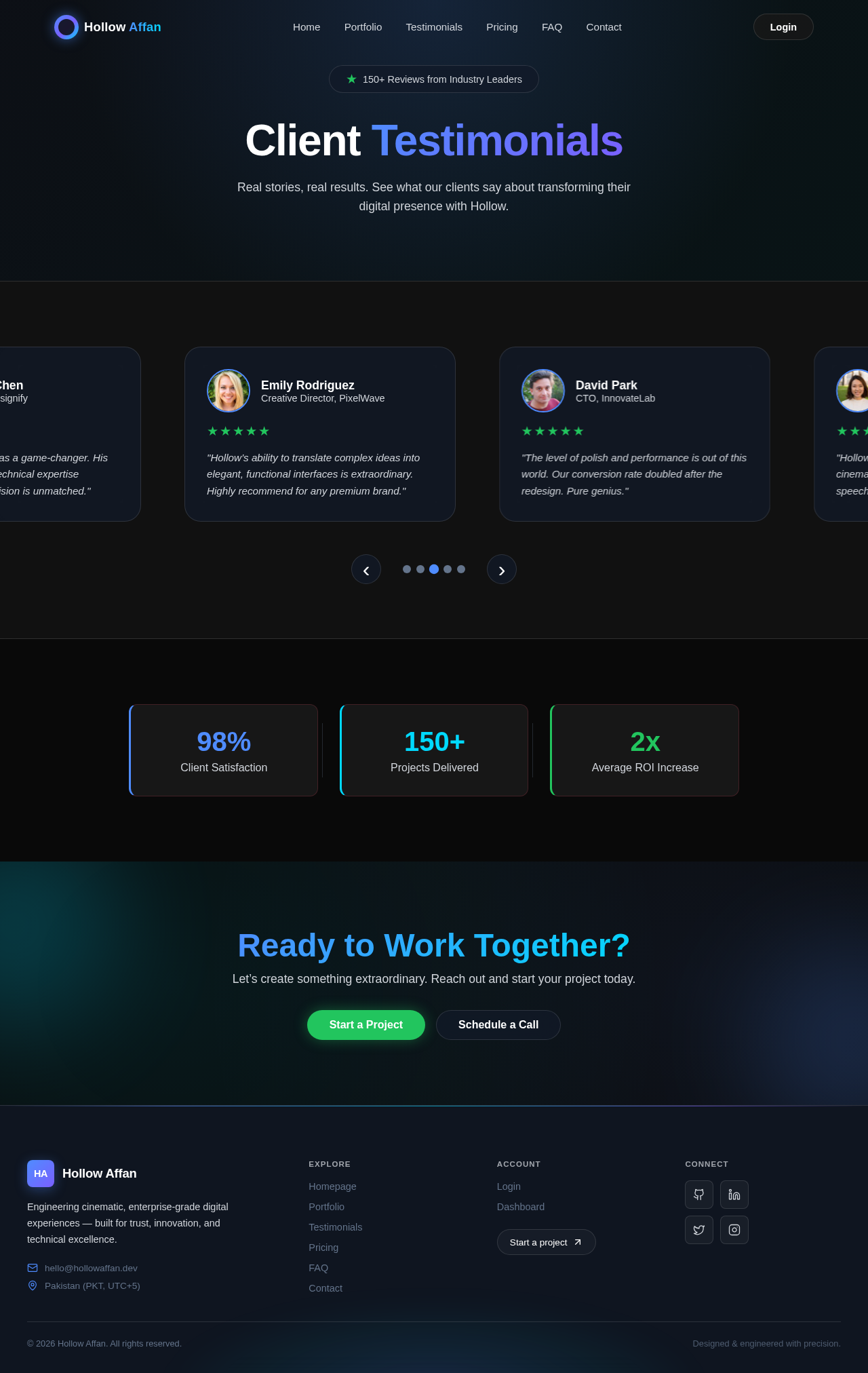 Testimonials design preview