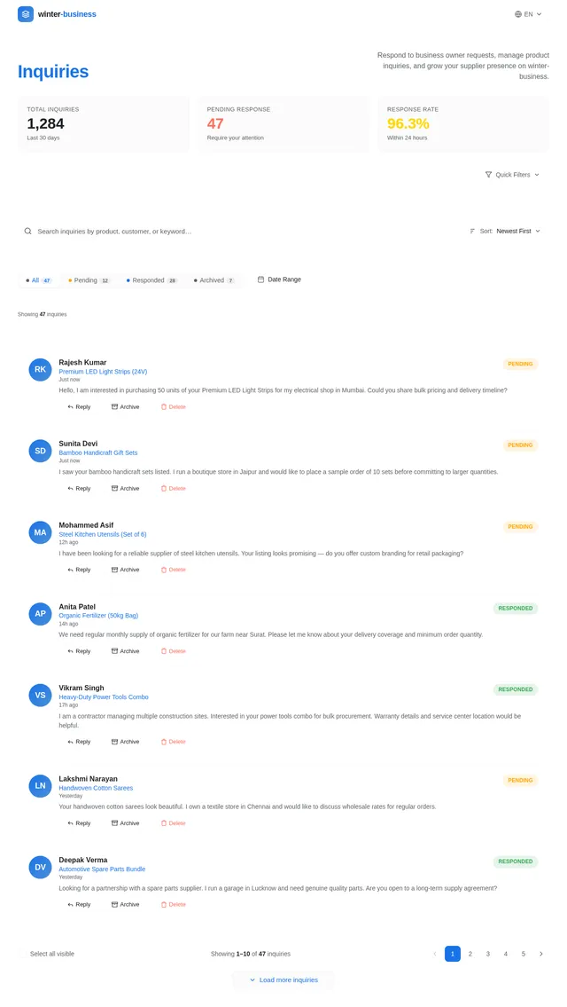 Inquiries