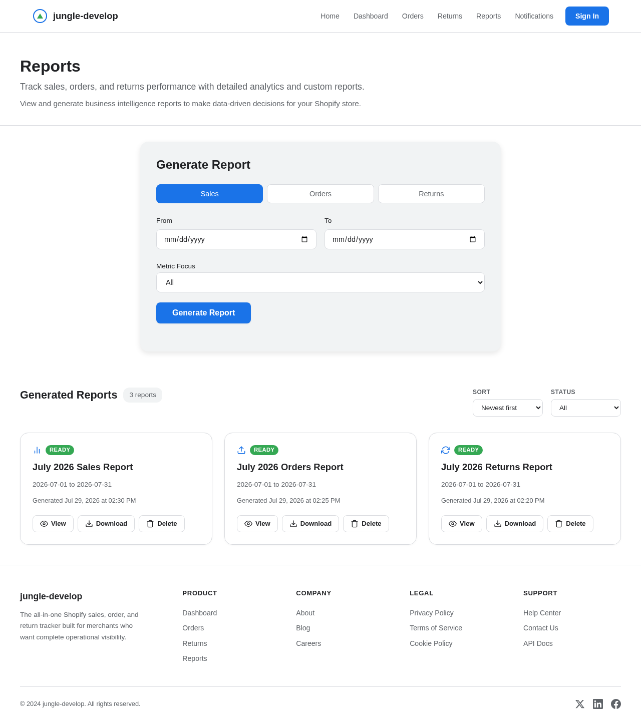 Reports design preview
