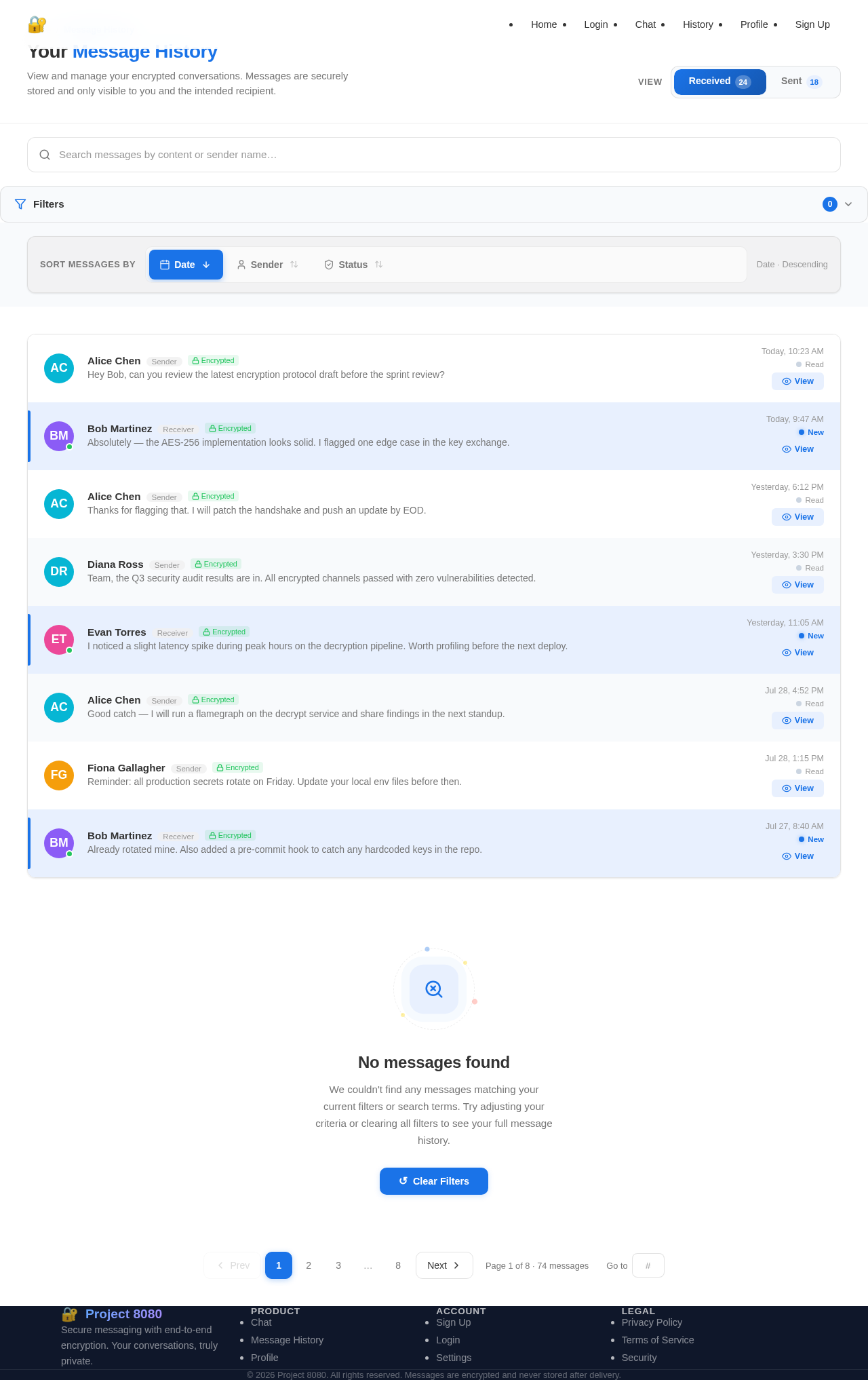 MessageHistory design preview