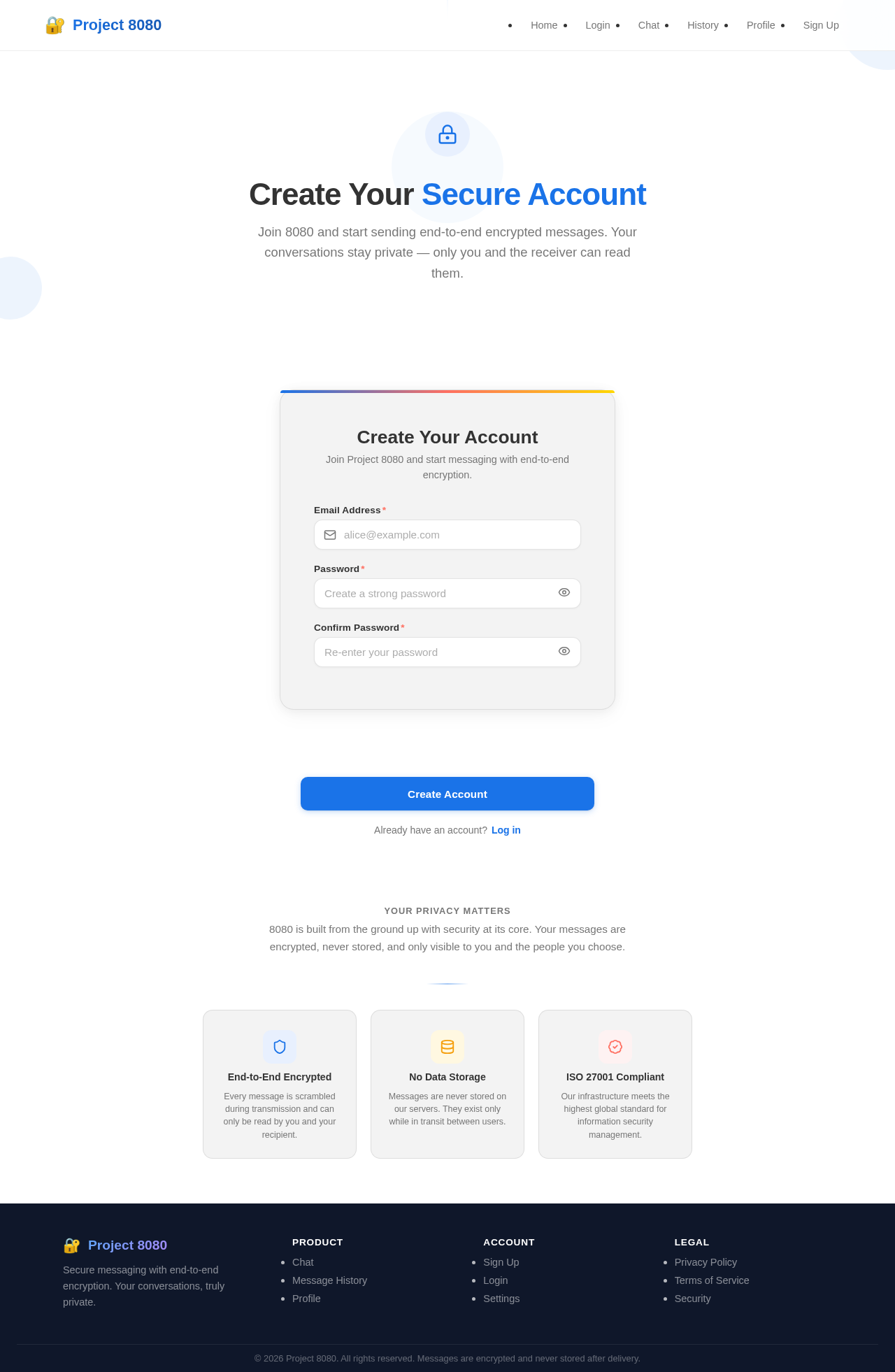 Signup design preview