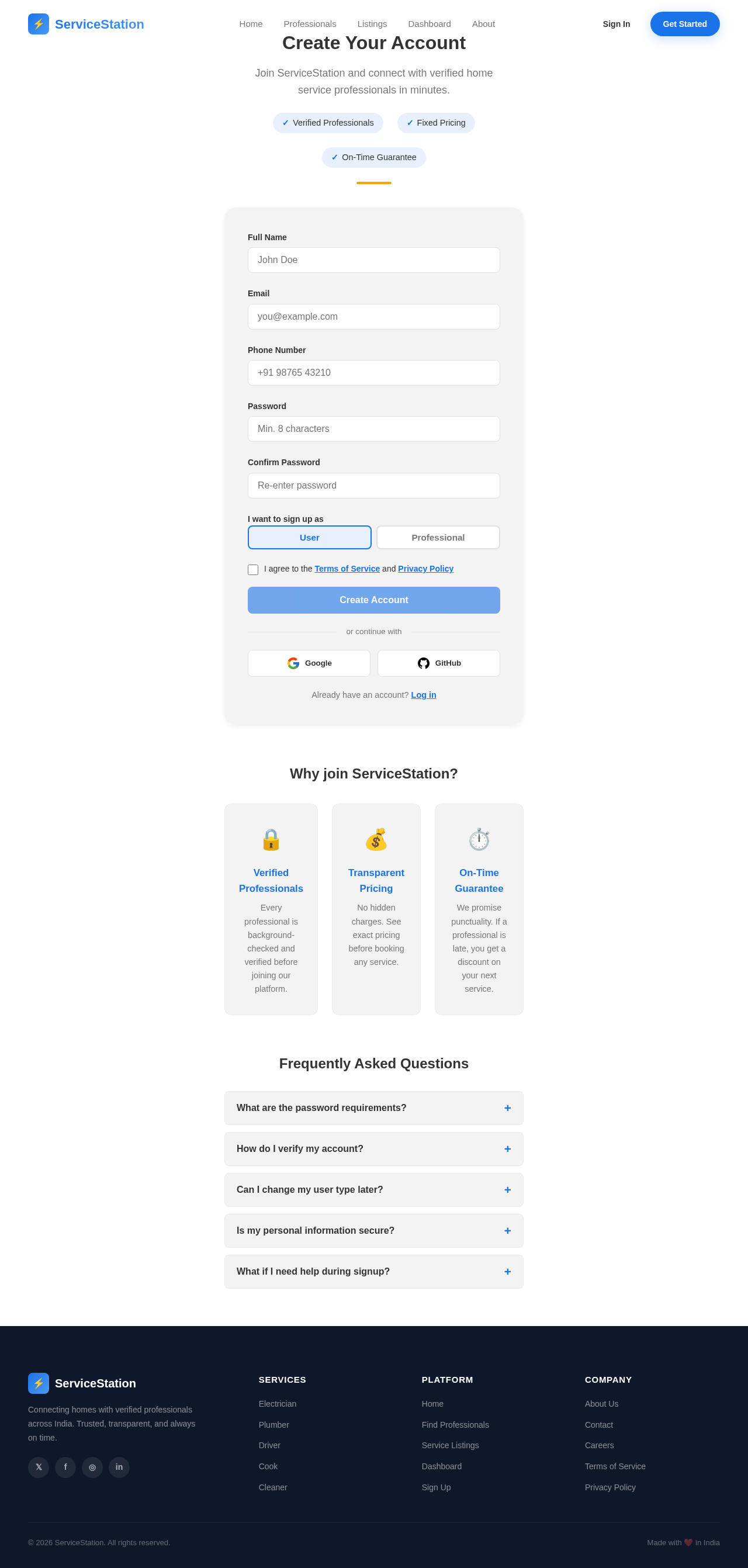 Signup design preview