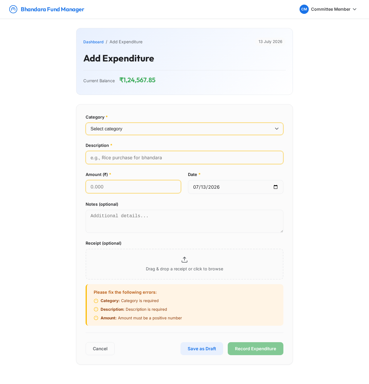 Expenditure design preview