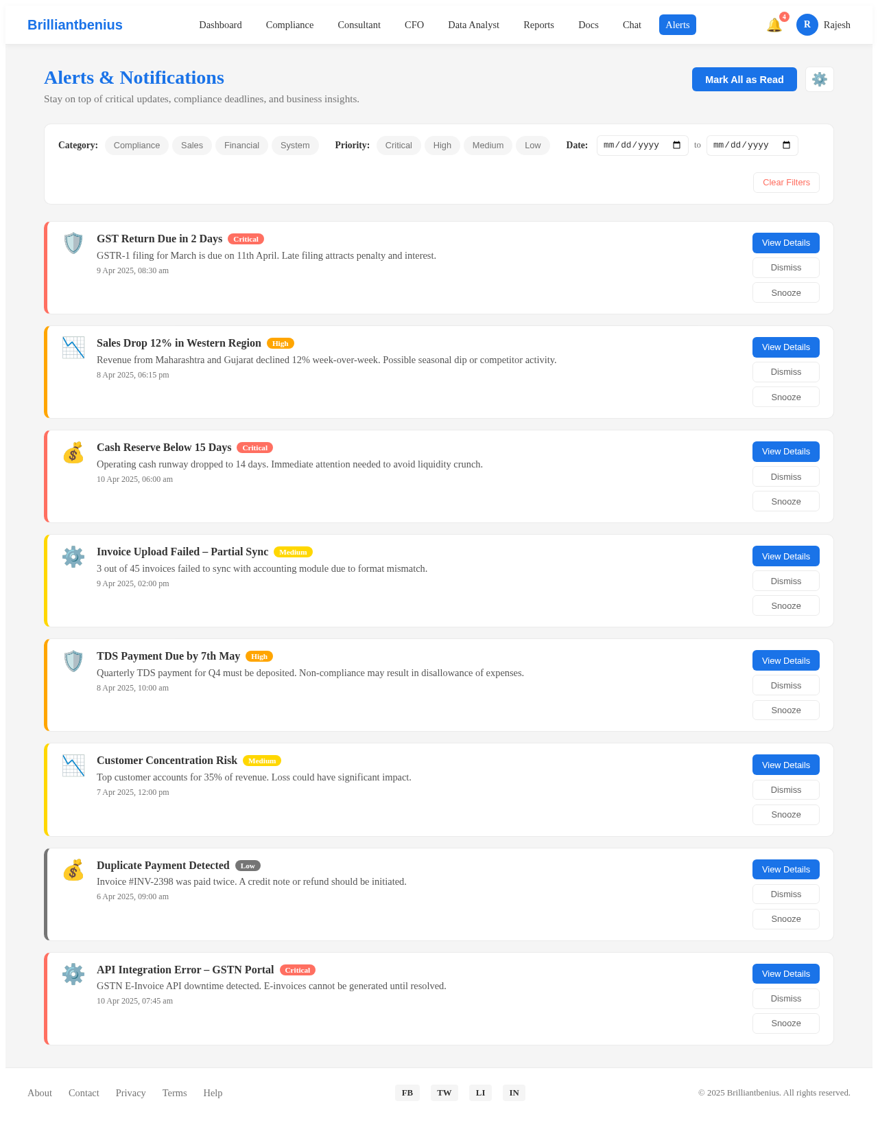 Alerts design preview
