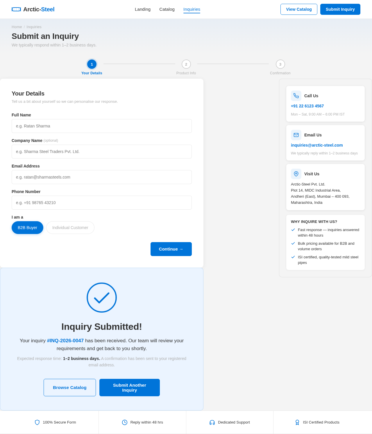 Inquiries design preview