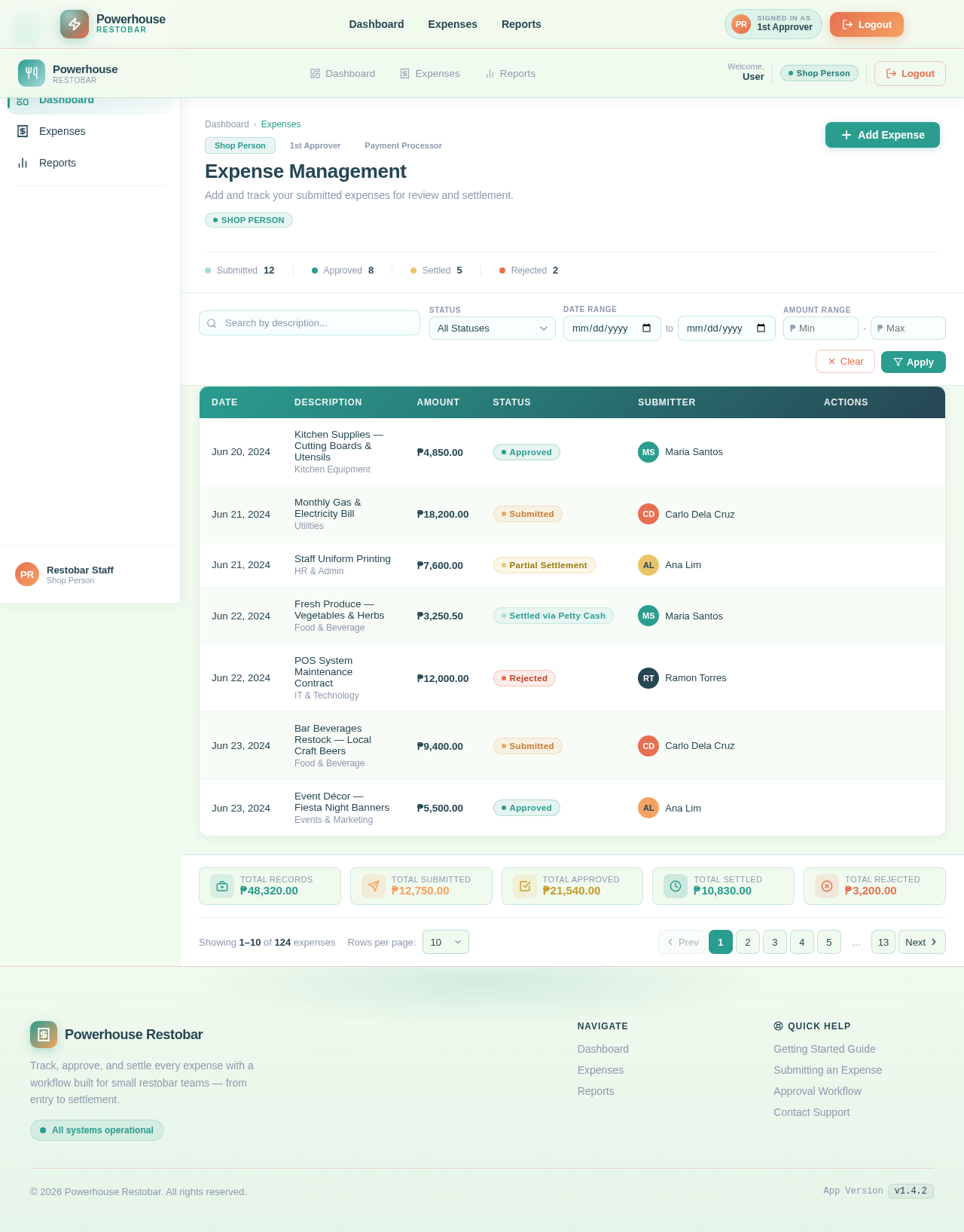 Expenses design preview