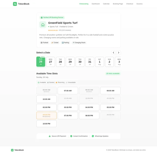 Booking Page