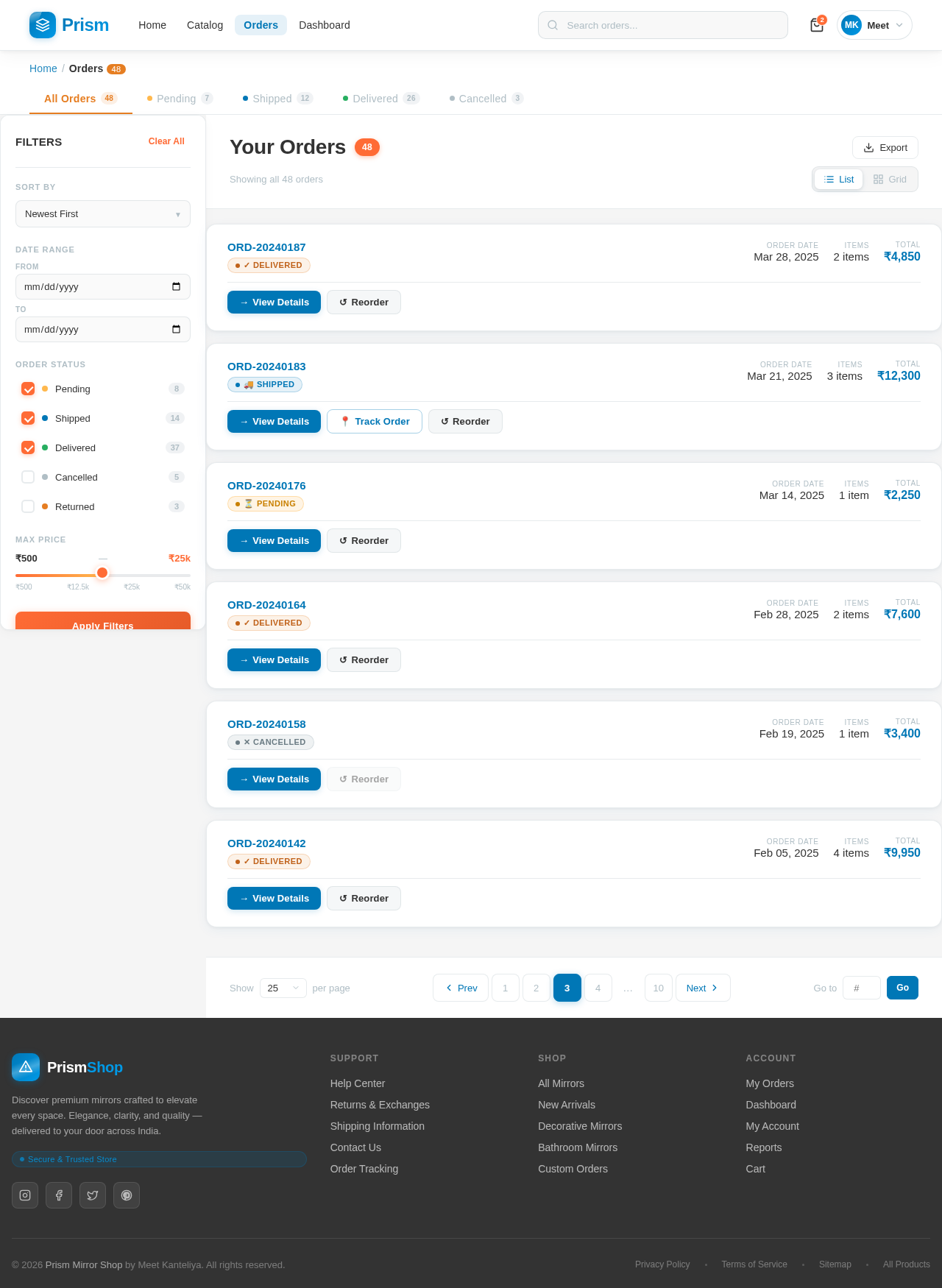 Orders design preview