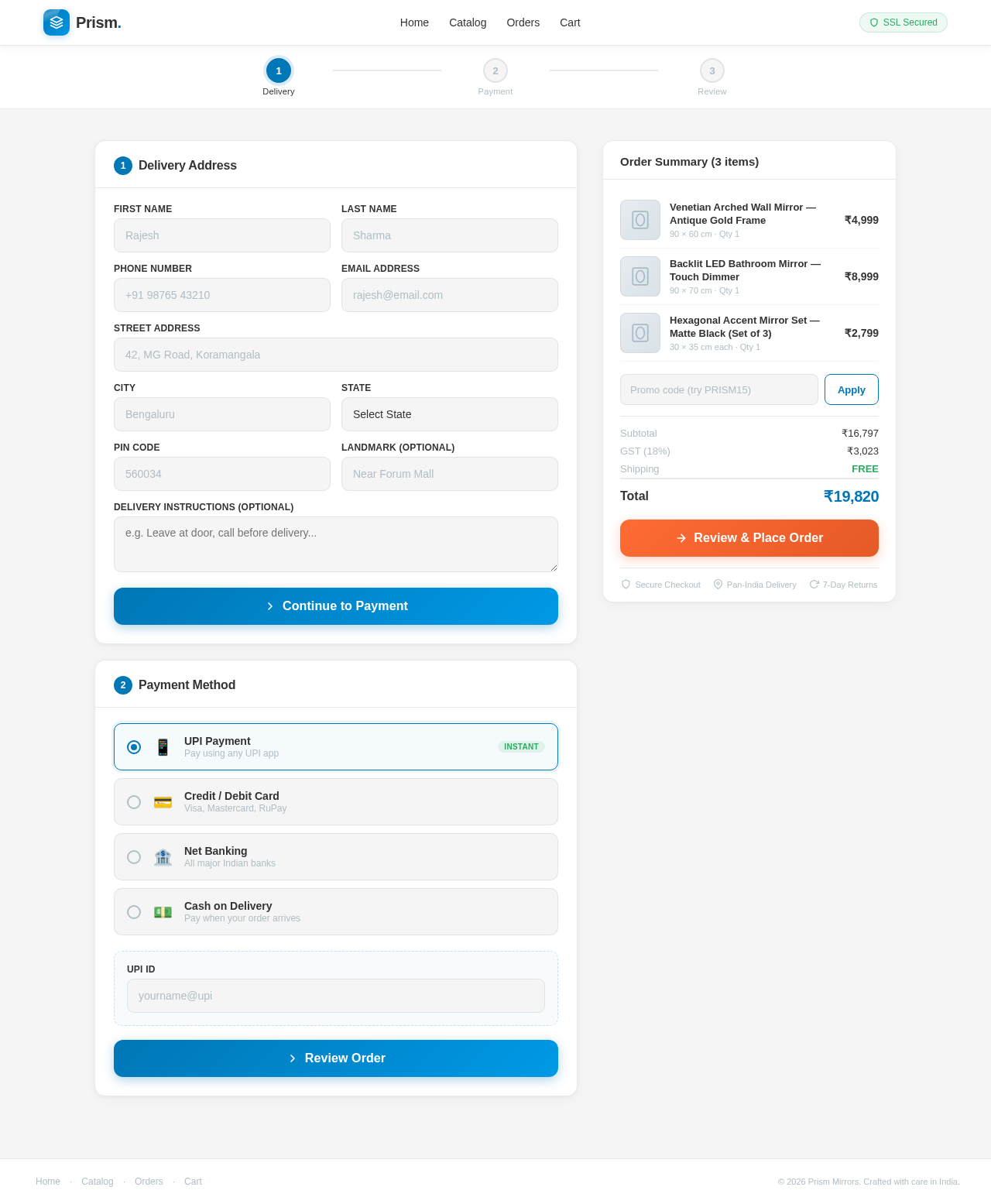 Checkout design preview