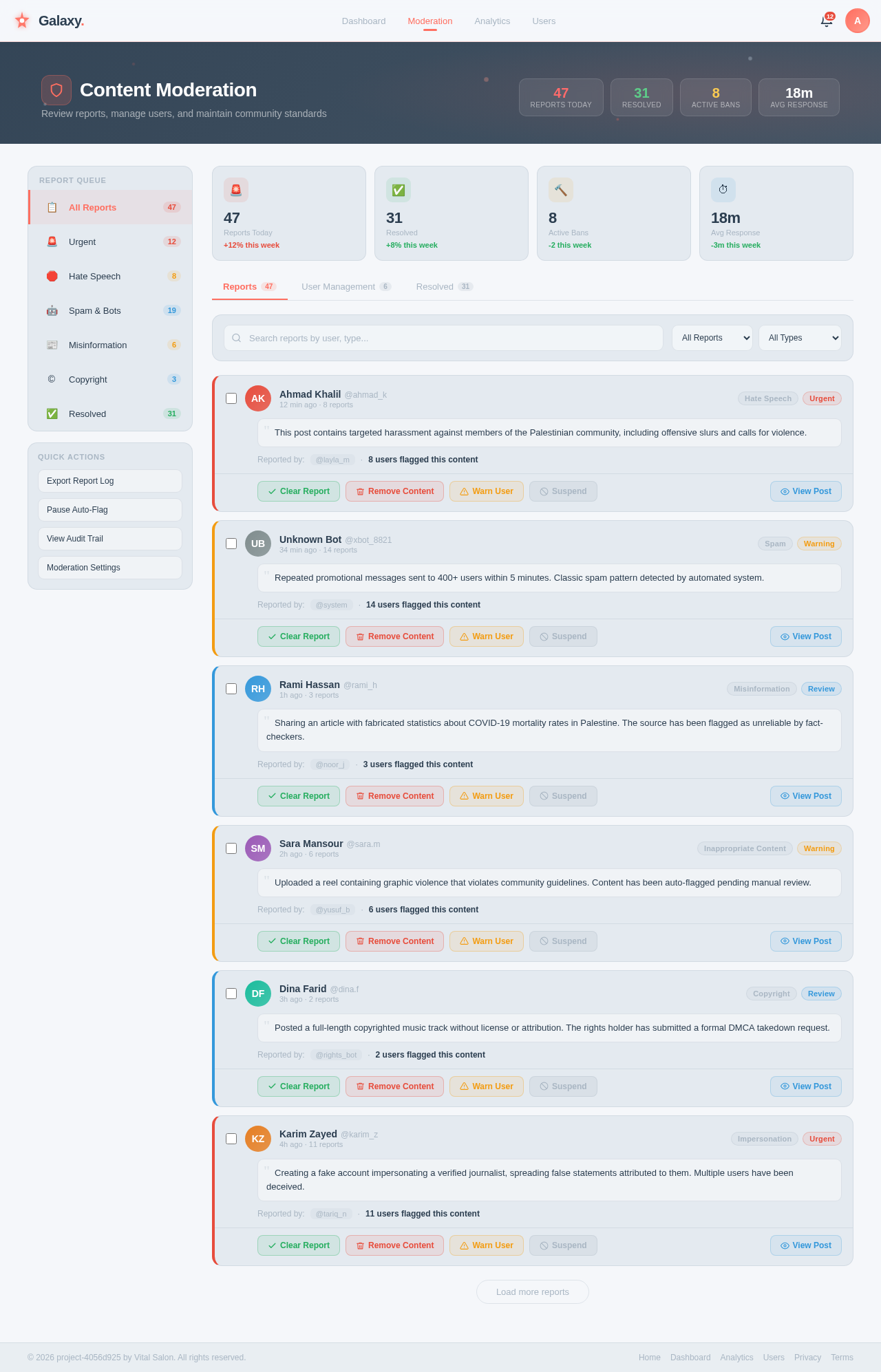 Moderation design preview