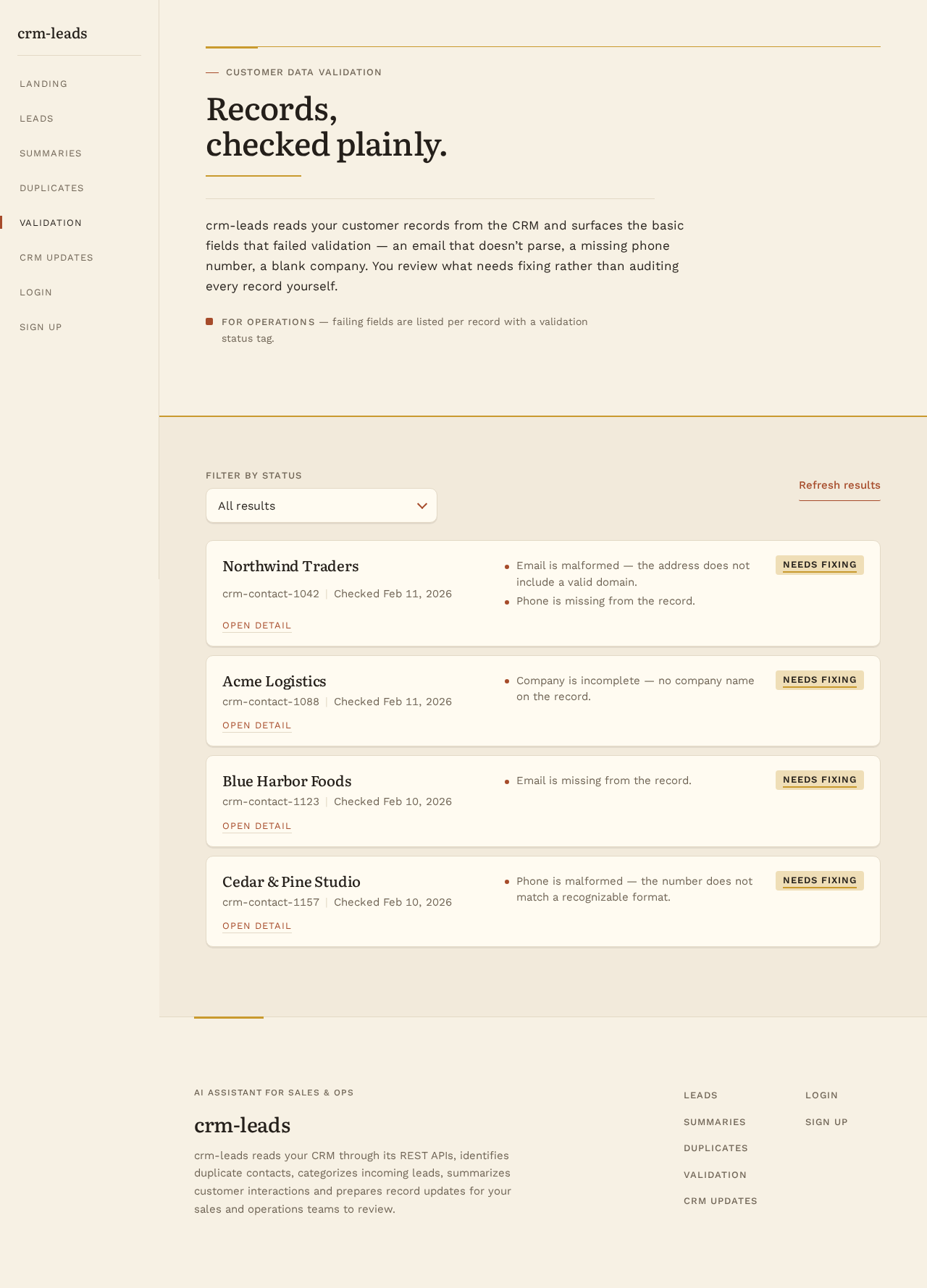 Validation design preview