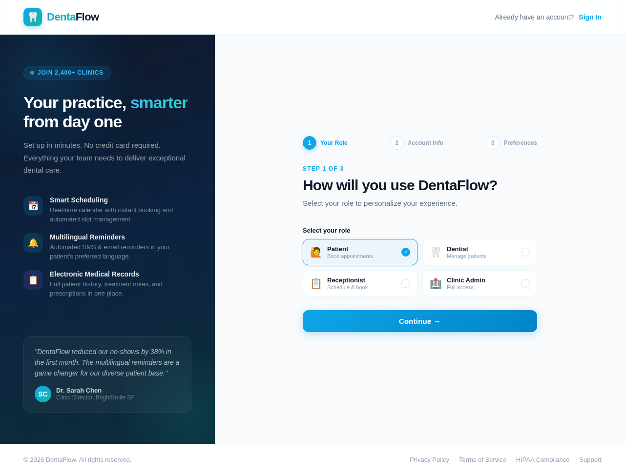 Signup design preview