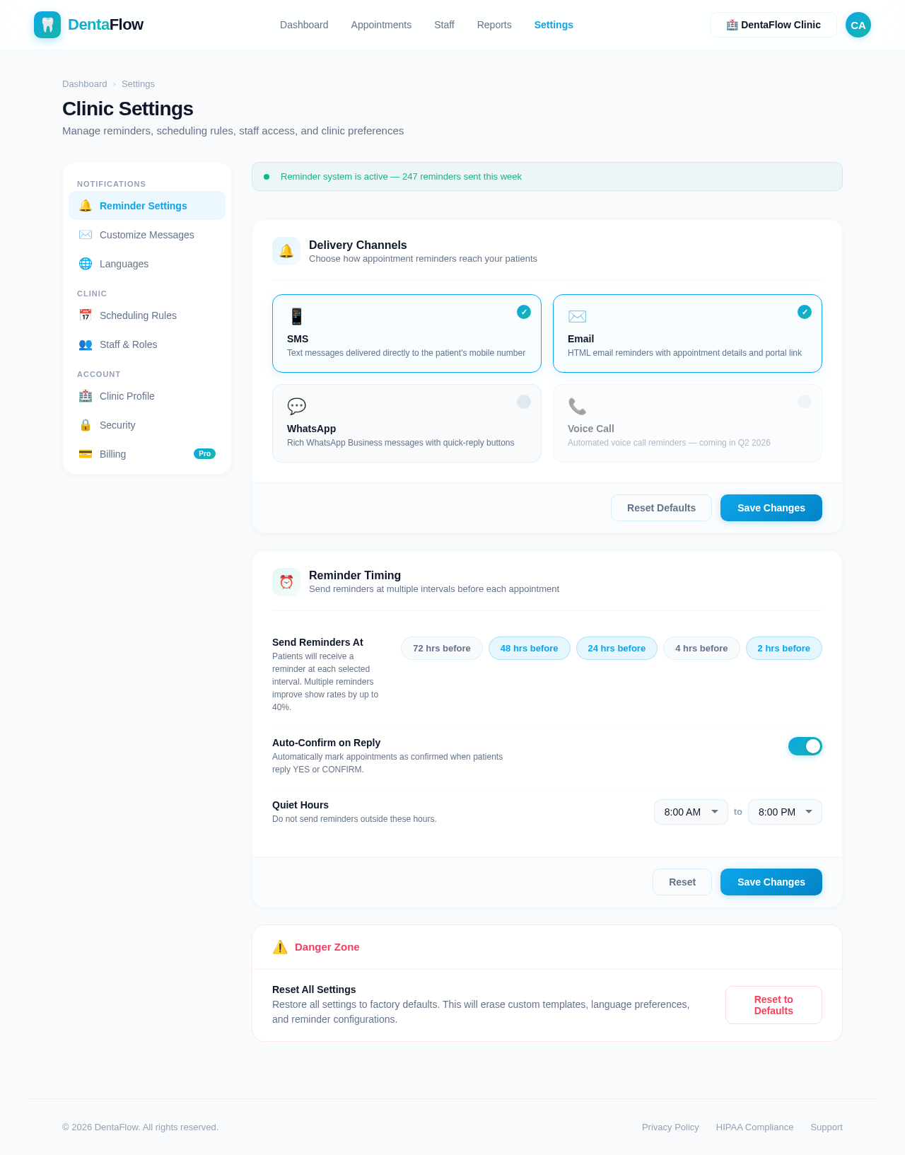 Settings design preview