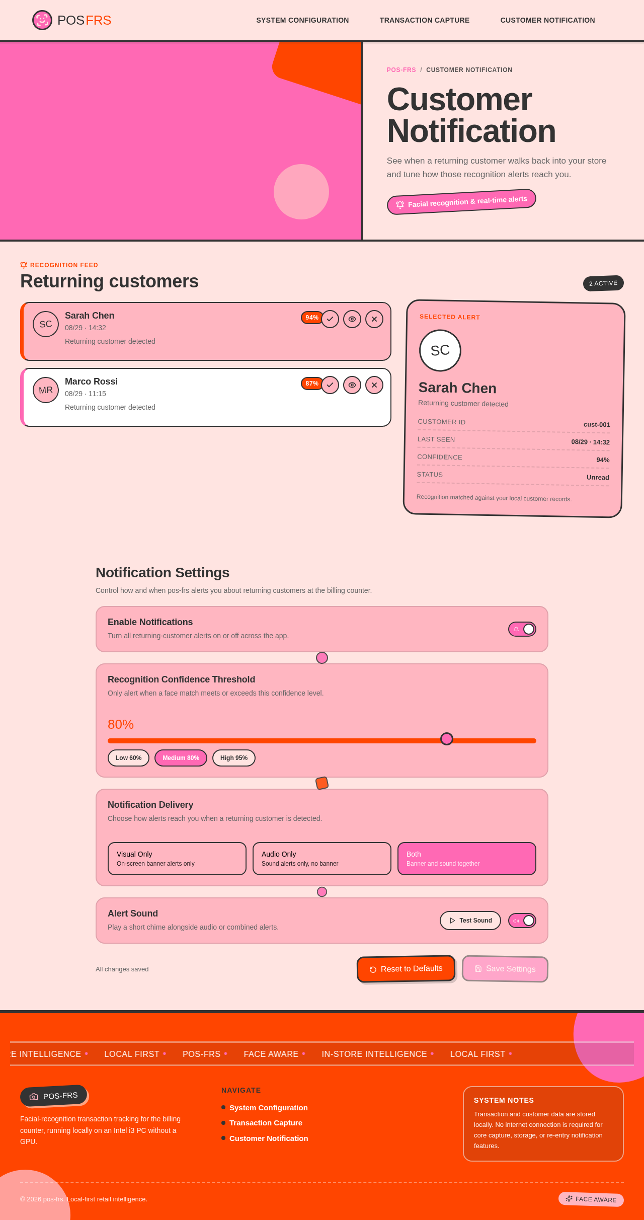 Customer Notification design preview