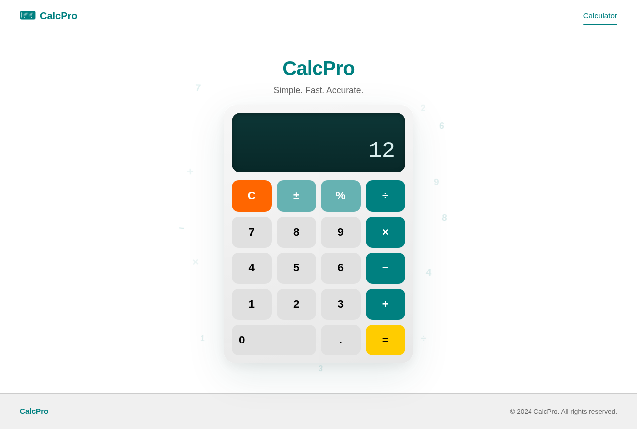 Calculator design preview