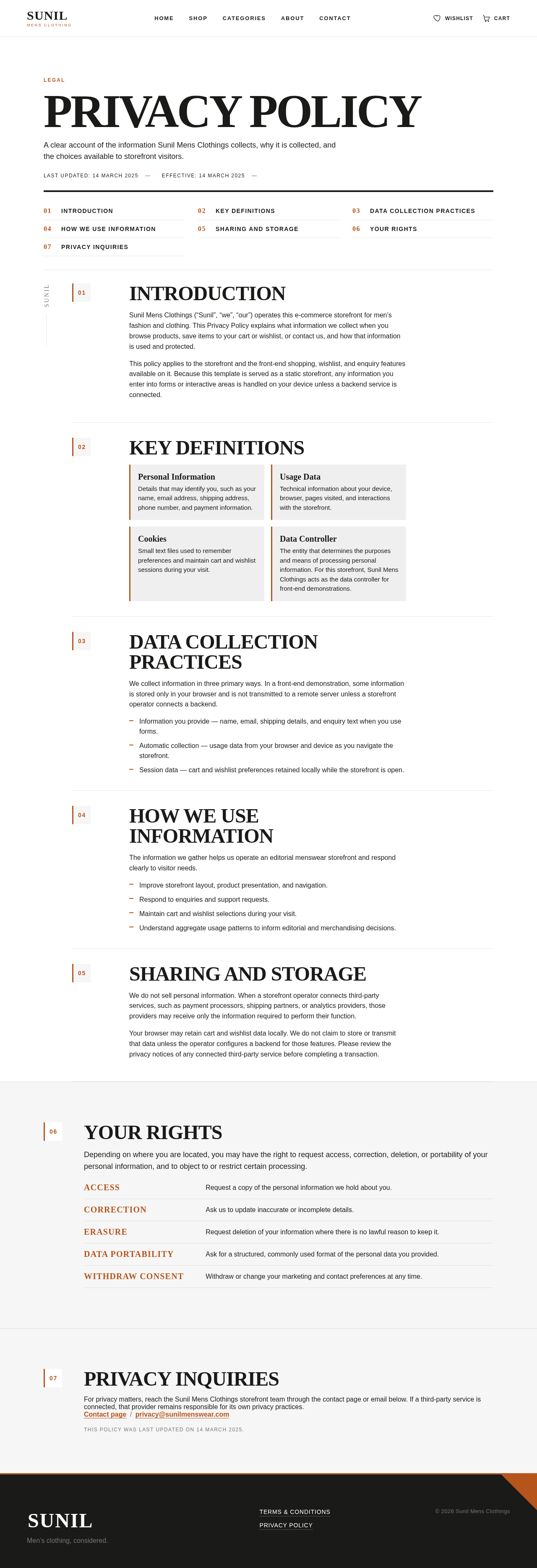 Privacy Policy design preview