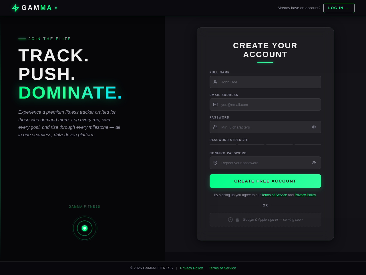 Signup design preview
