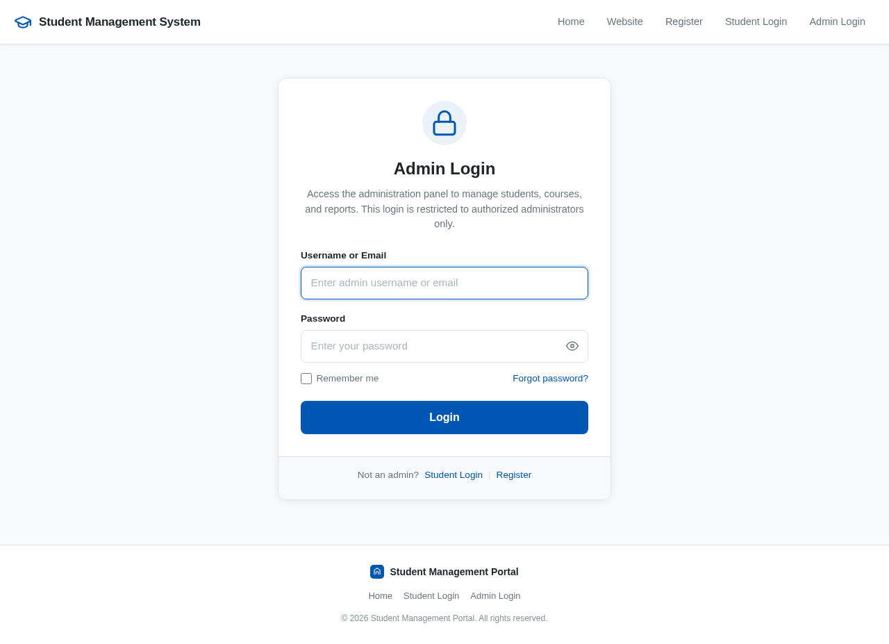 Admin Login design preview