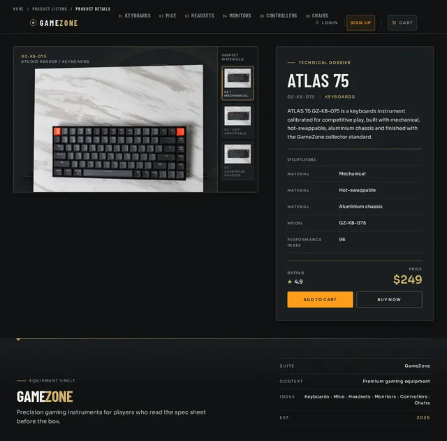 product pages